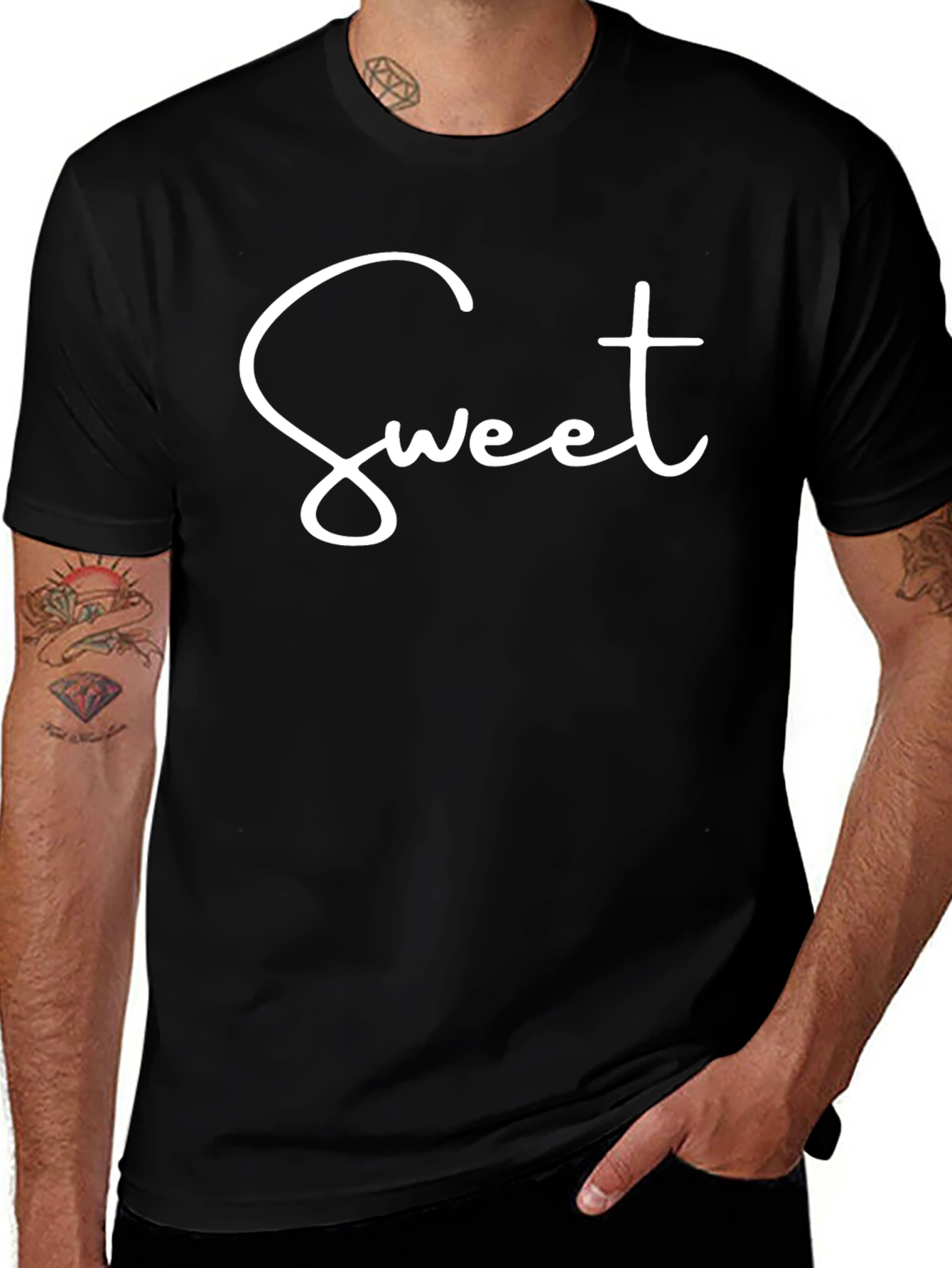 Sweet Graphic Tee - Casual Black T-Shirt