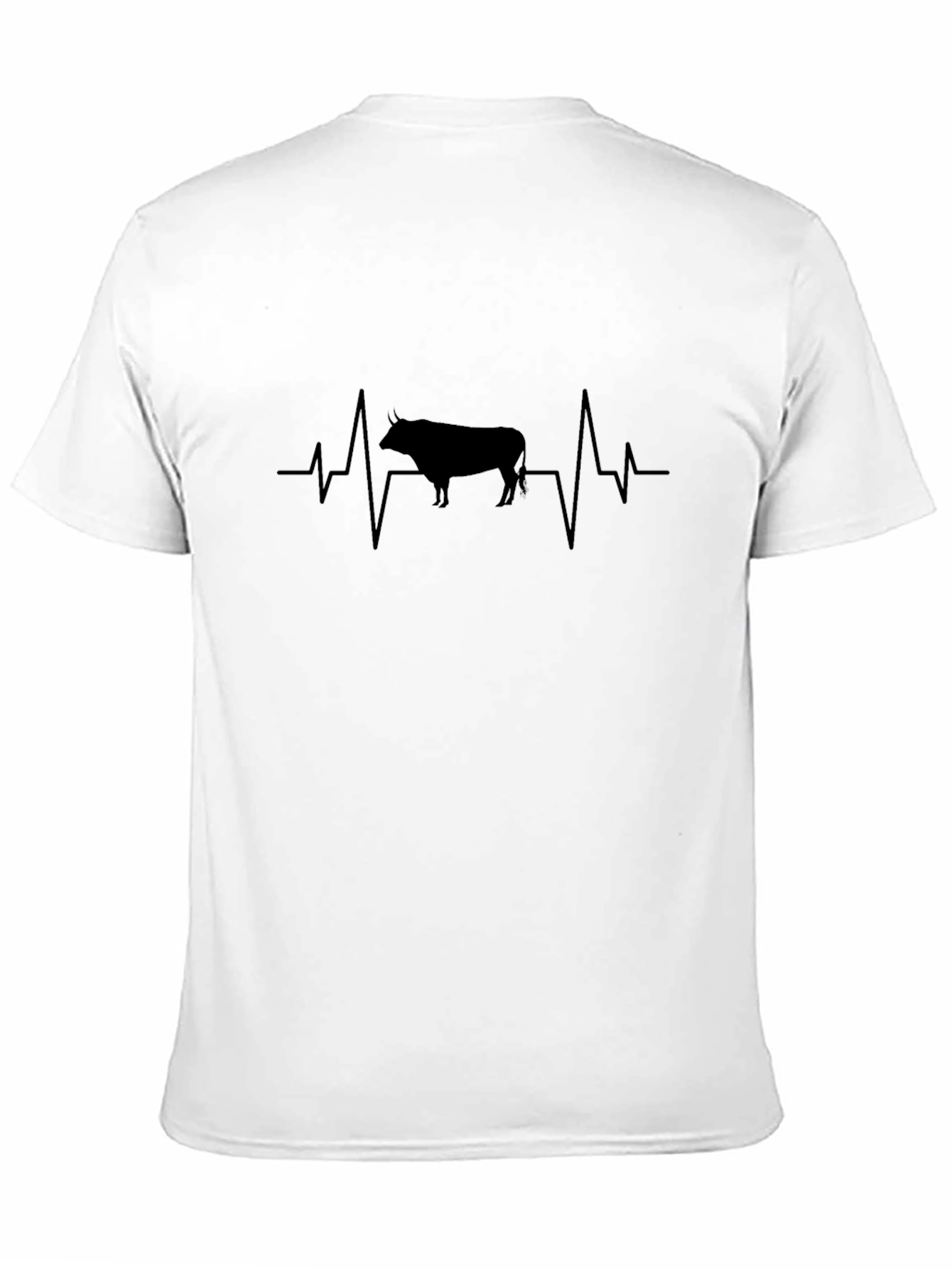 Bull Heartbeat Graphic Tee - Black Cotton T-Shirt