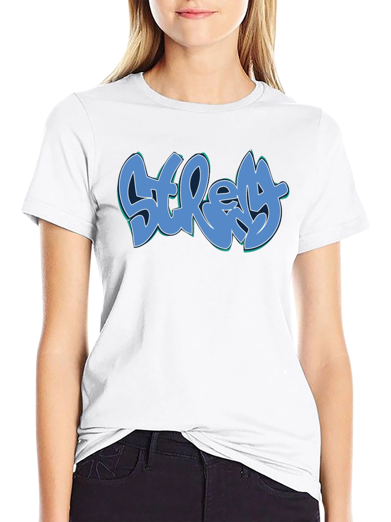 Stretchy Graffiti Tee - Black