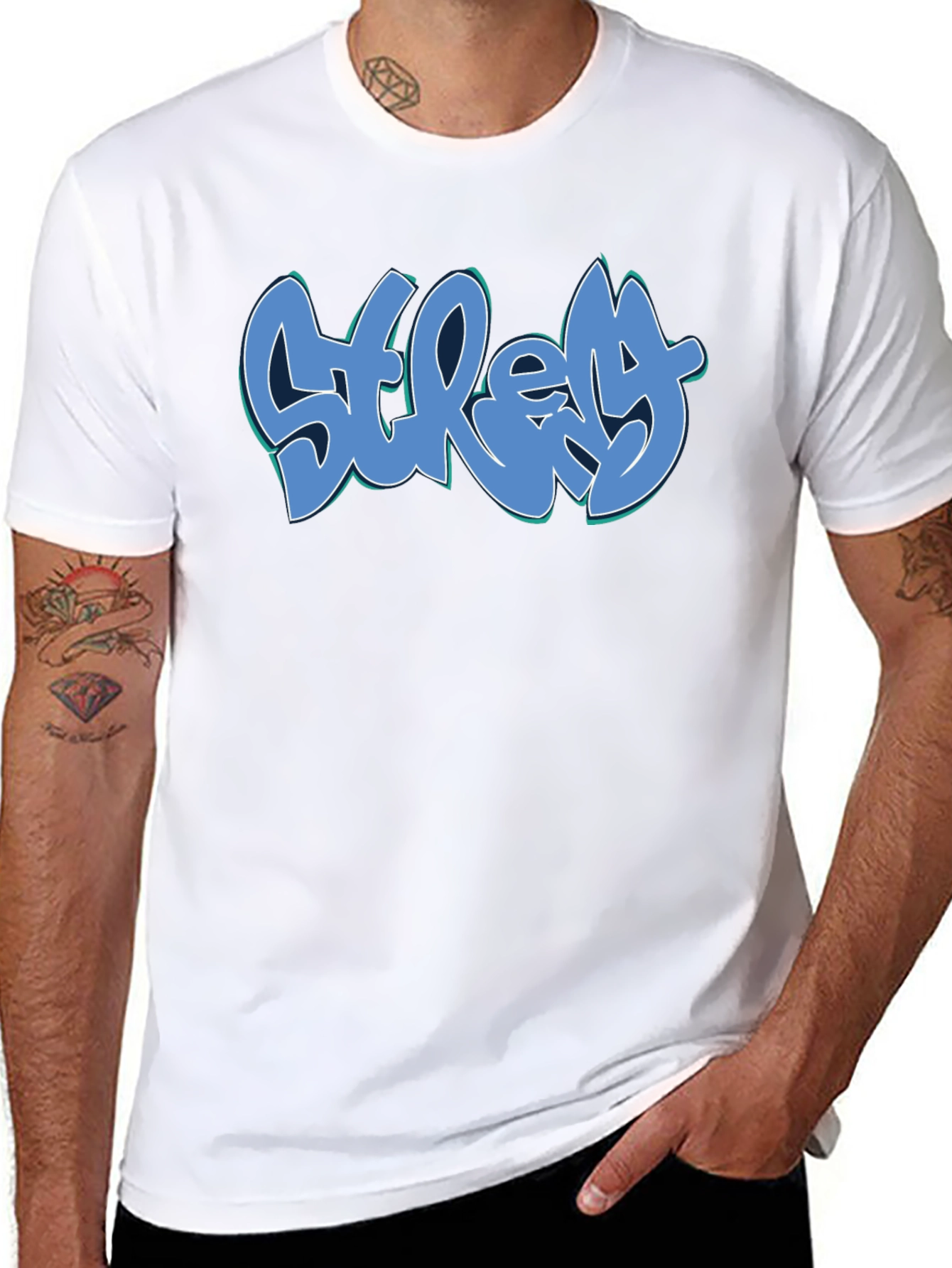 Stretchy Graffiti Tee - Black