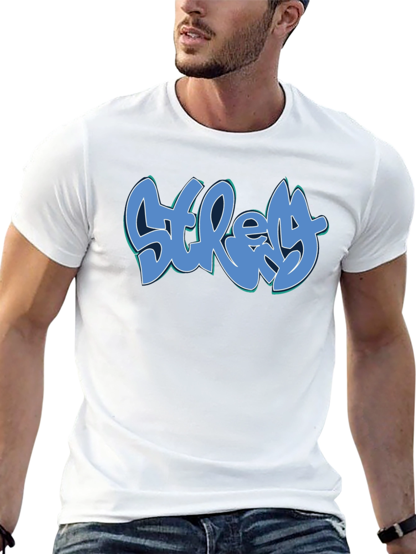 Stretchy Graffiti Tee - Black