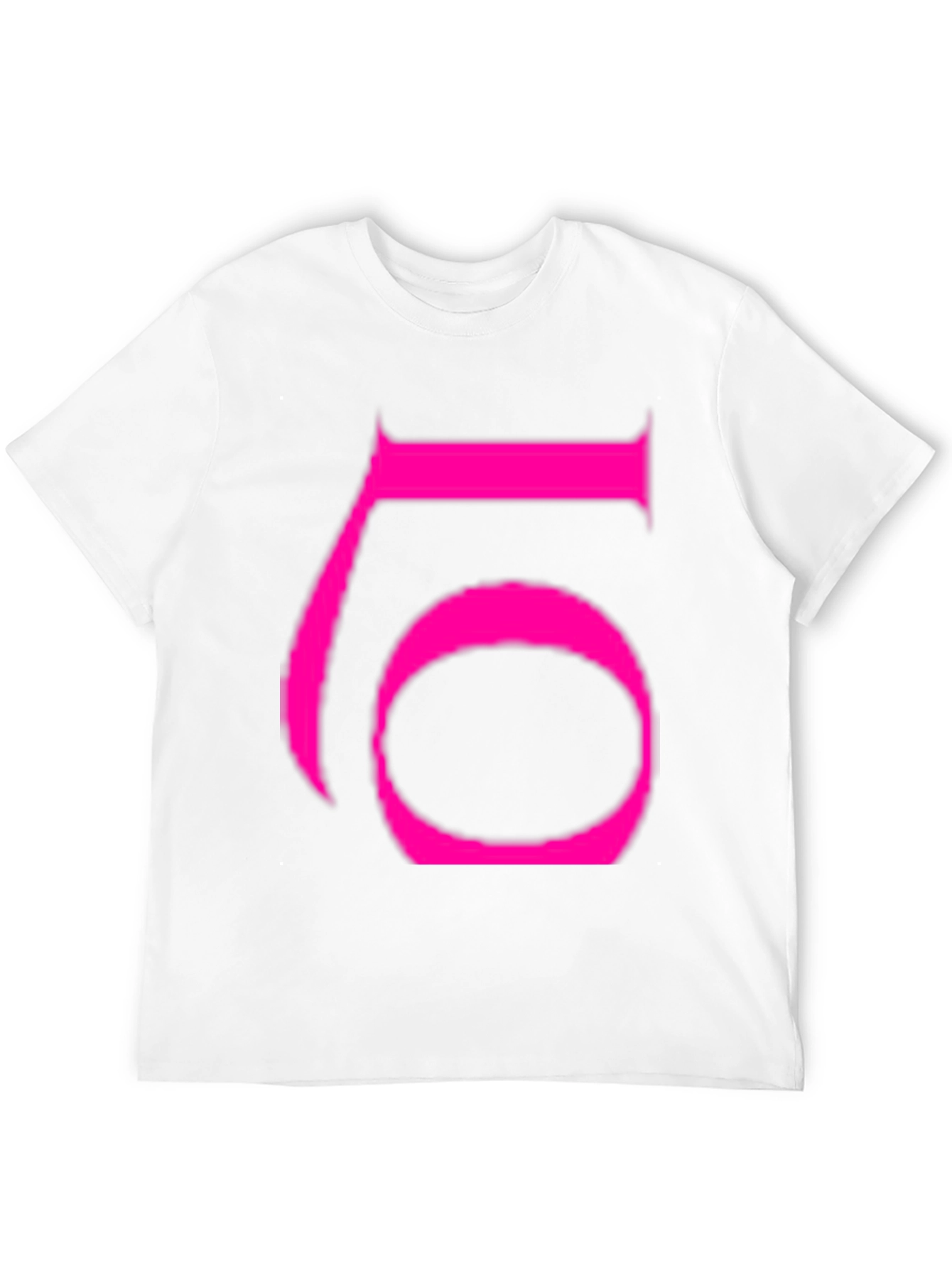 Bold Pink Number 6 Graphic Black T-Shirt