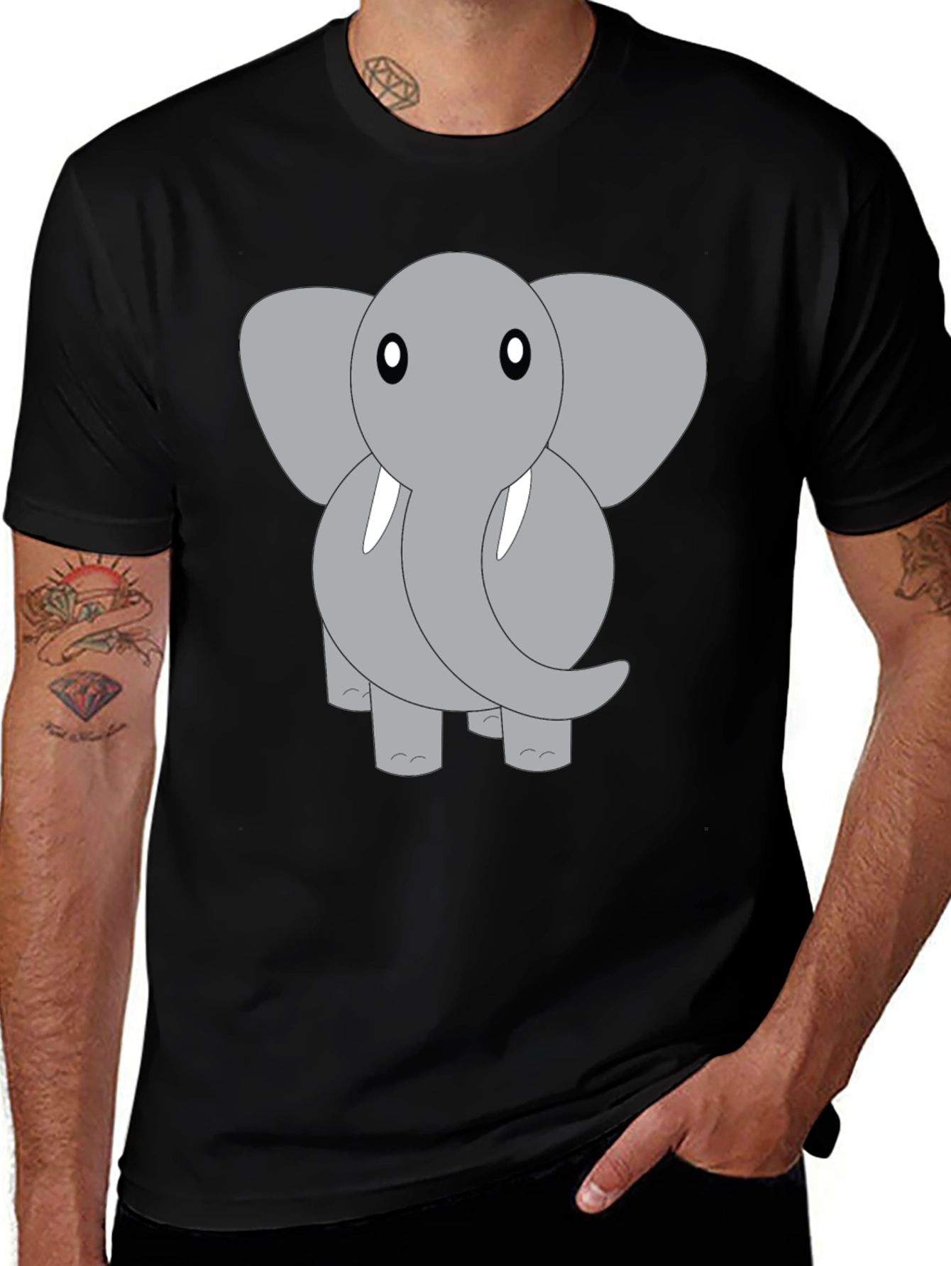 Elephant Graphic Tee - Cute Animal Design