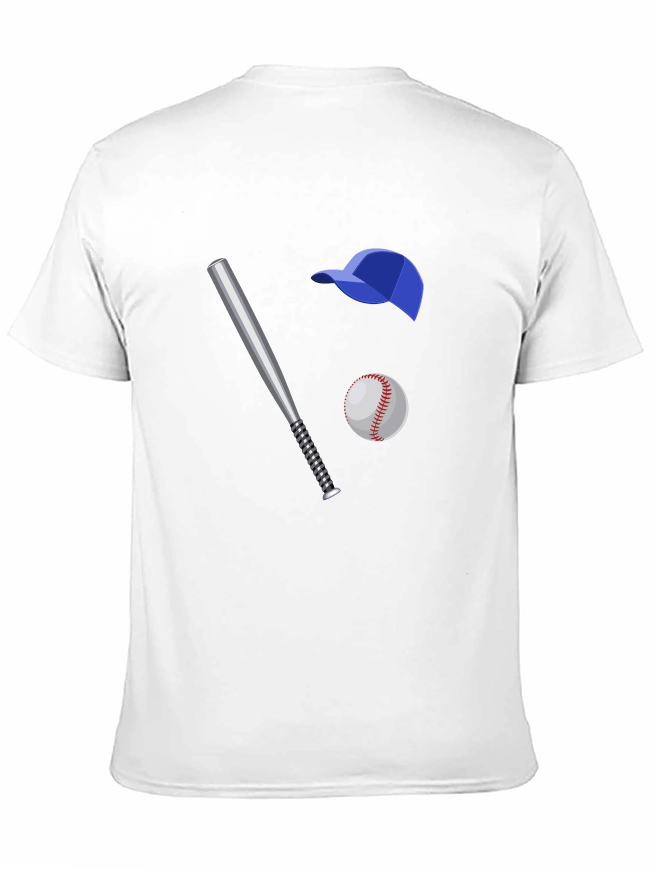 Baseball Fan T-Shirt: Bat Ball and Cap Graphic Tee
