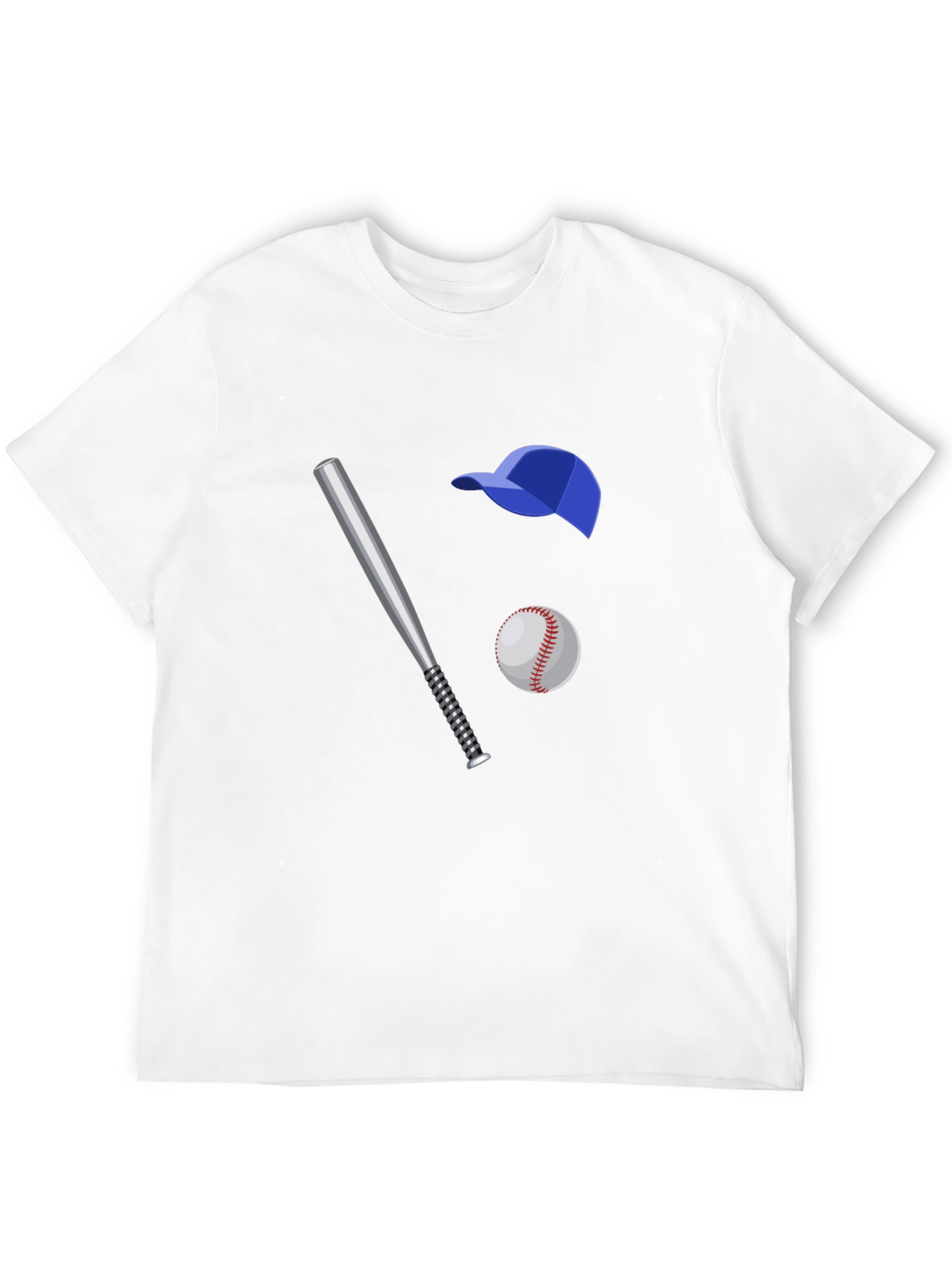 Baseball Fan T-Shirt: Bat Ball and Cap Graphic Tee