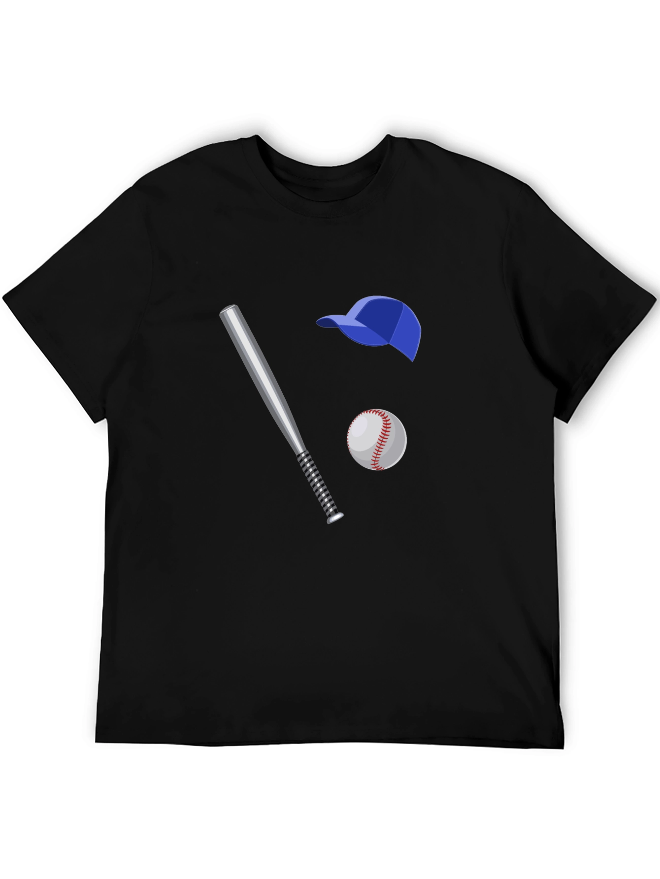 Baseball Fan T-Shirt: Bat Ball and Cap Graphic Tee