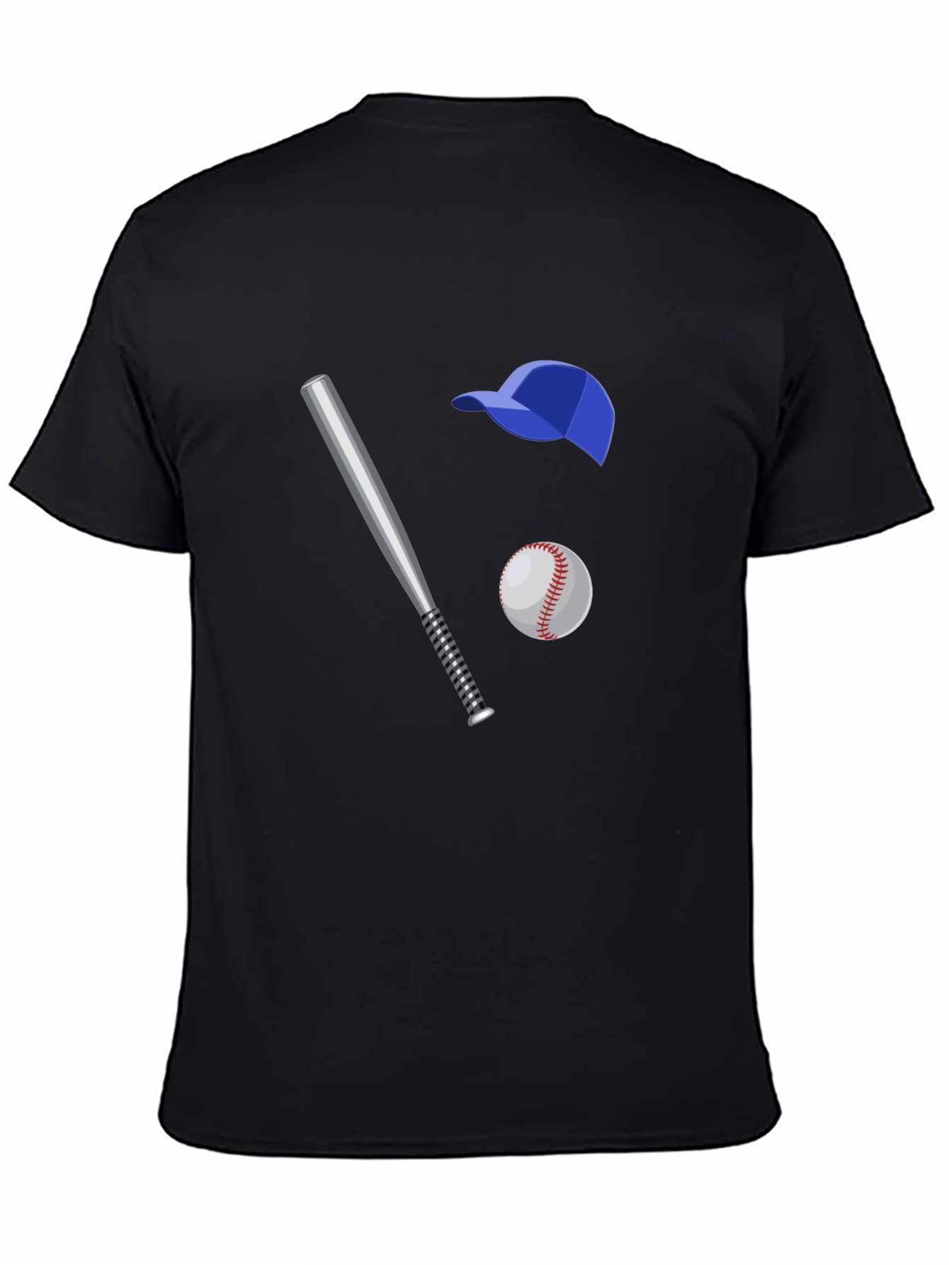 Baseball Fan T-Shirt: Bat Ball and Cap Graphic Tee