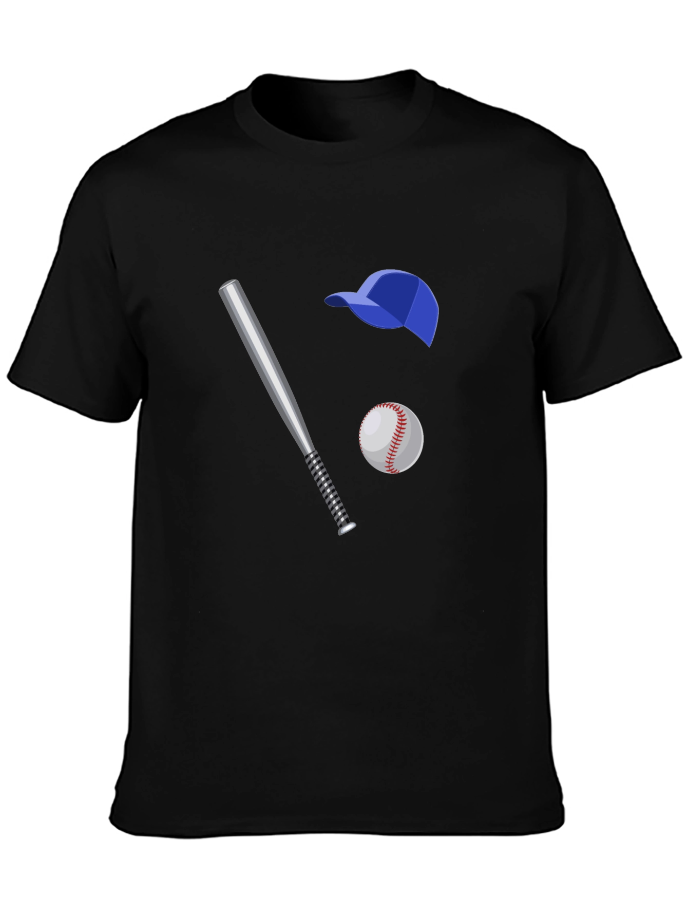 Baseball Fan T-Shirt: Bat Ball and Cap Graphic Tee