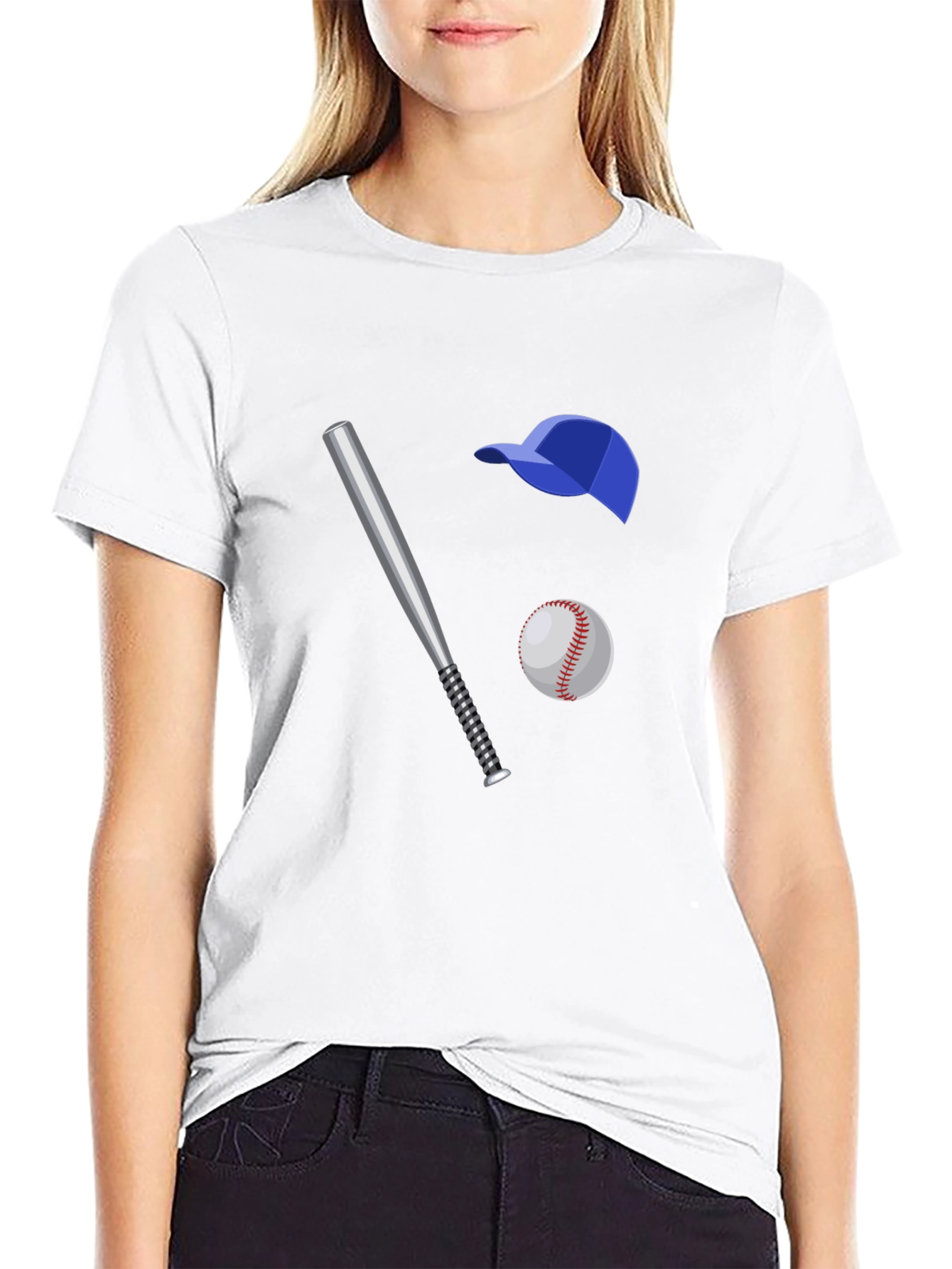 Baseball Fan T-Shirt: Bat Ball and Cap Graphic Tee