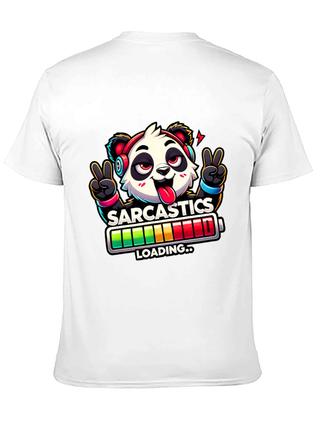 Sarcasm Loading Panda Graphic T-Shirt