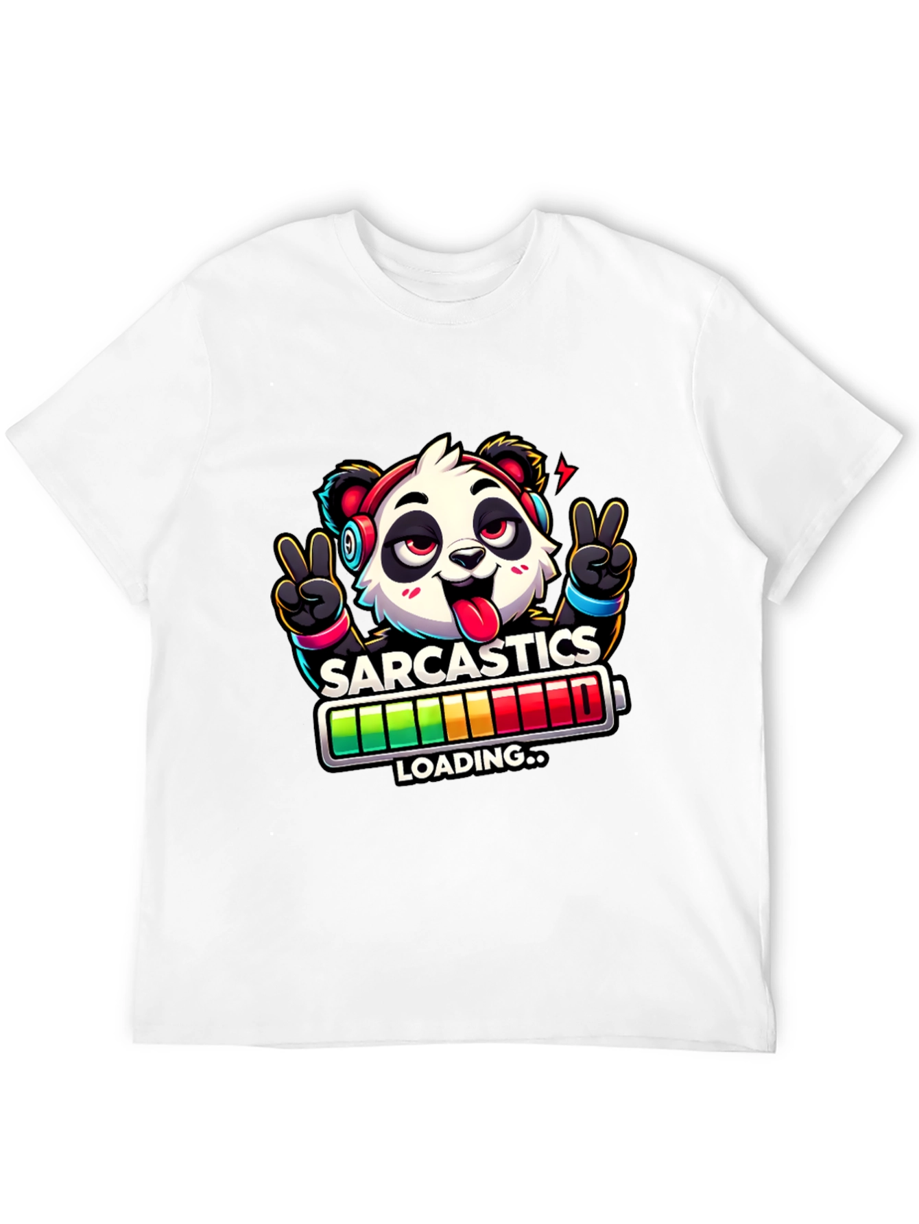 Sarcasm Loading Panda Graphic T-Shirt