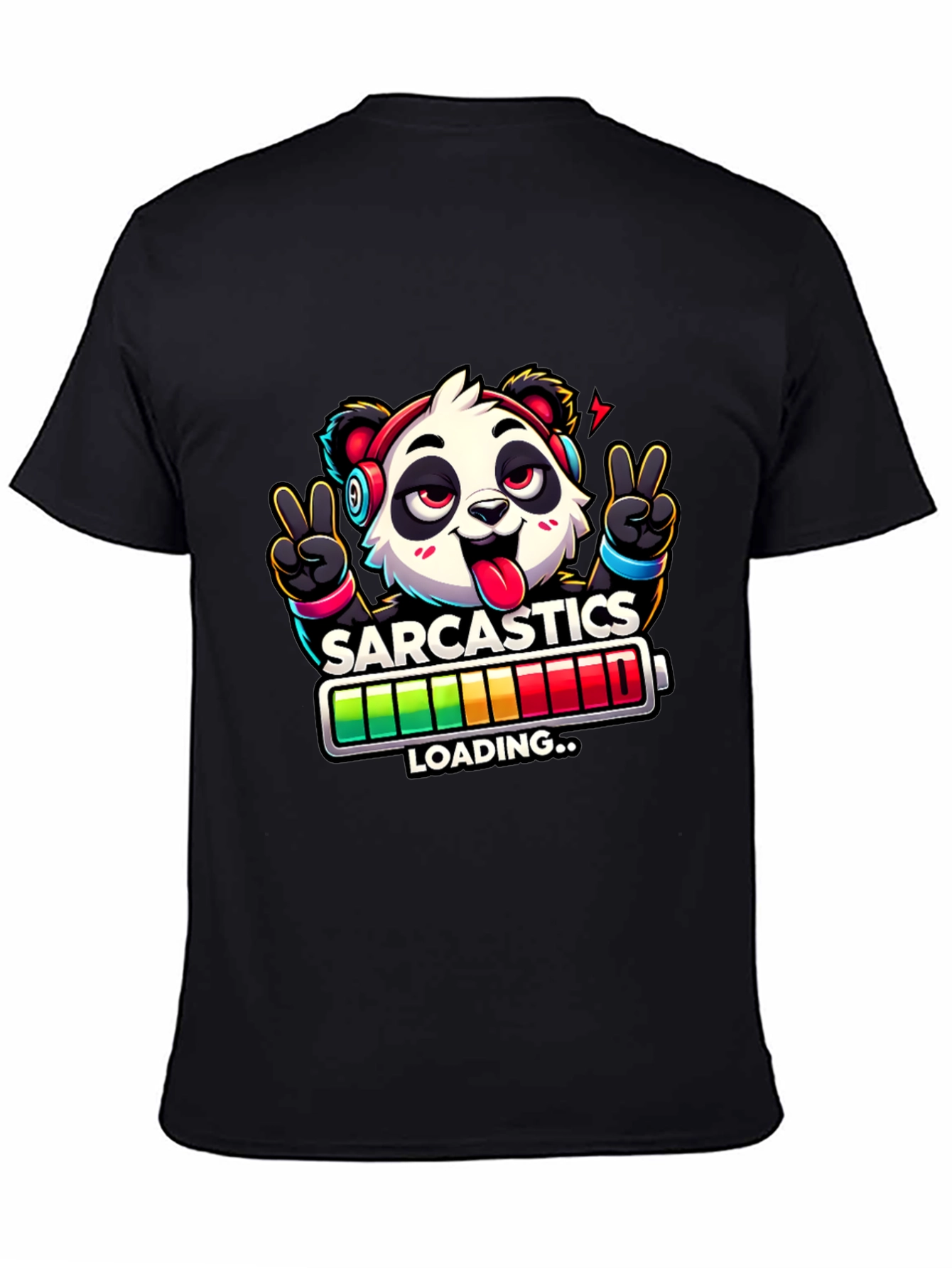 Sarcasm Loading Panda Graphic T-Shirt