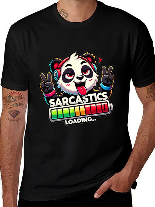 Sarcasm Loading Panda Graphic T-Shirt