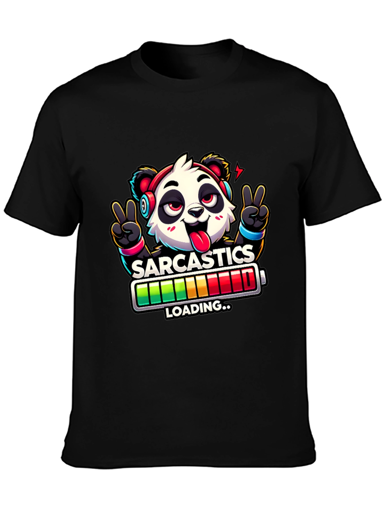 Sarcasm Loading Panda Graphic T-Shirt