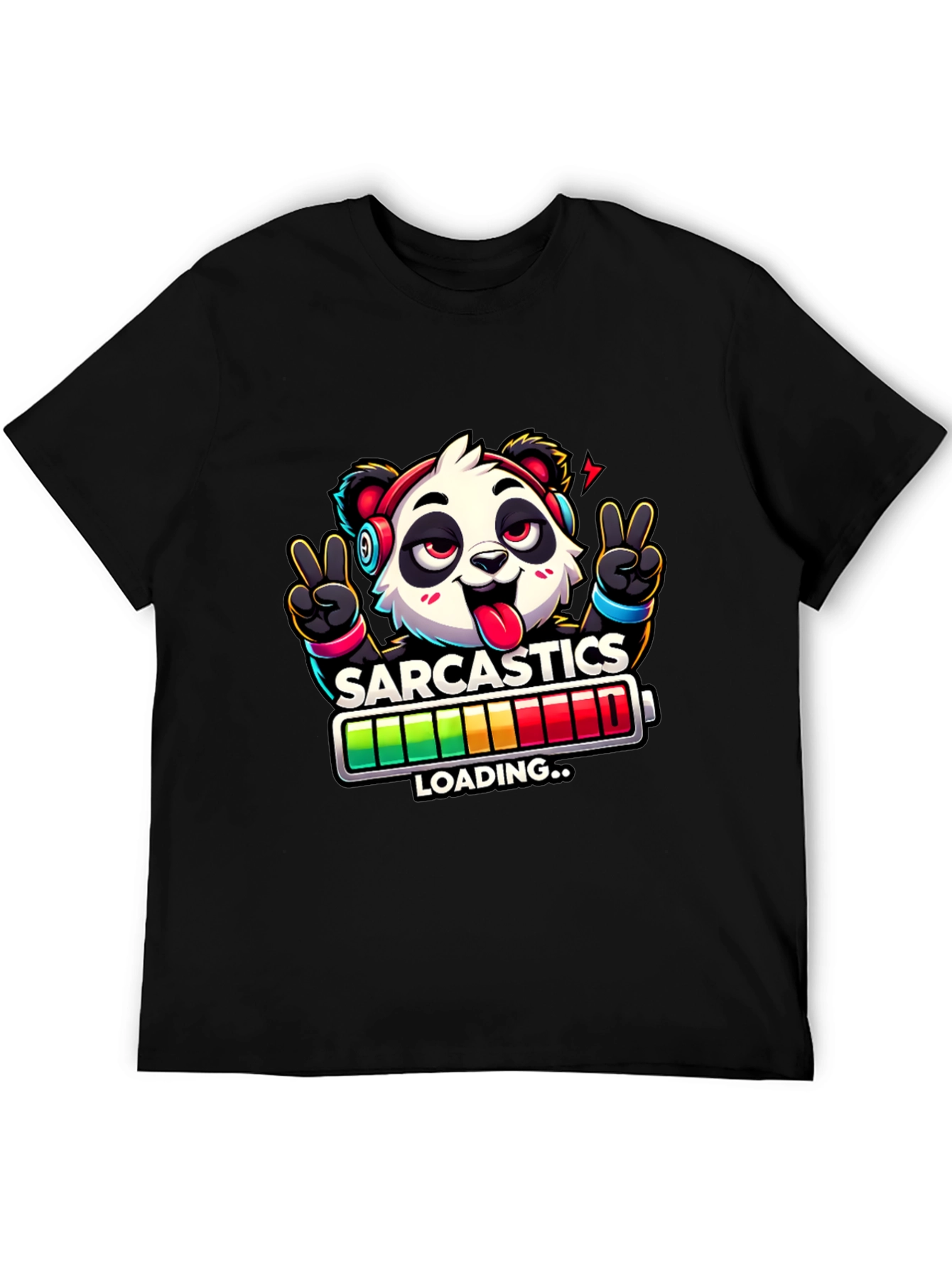 Sarcasm Loading Panda Graphic T-Shirt