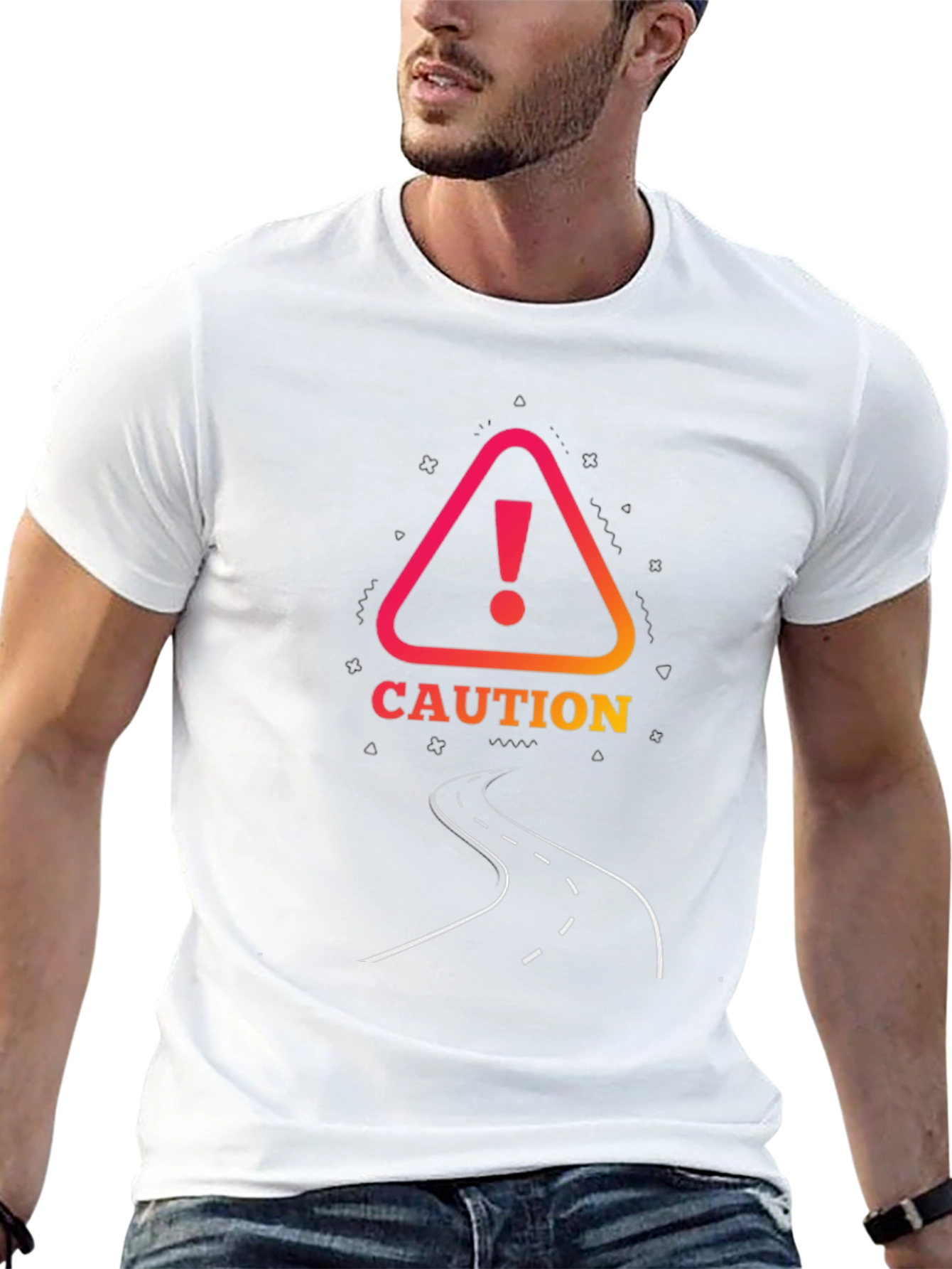 Caution Road Graphic Tee - Danger Ahead!