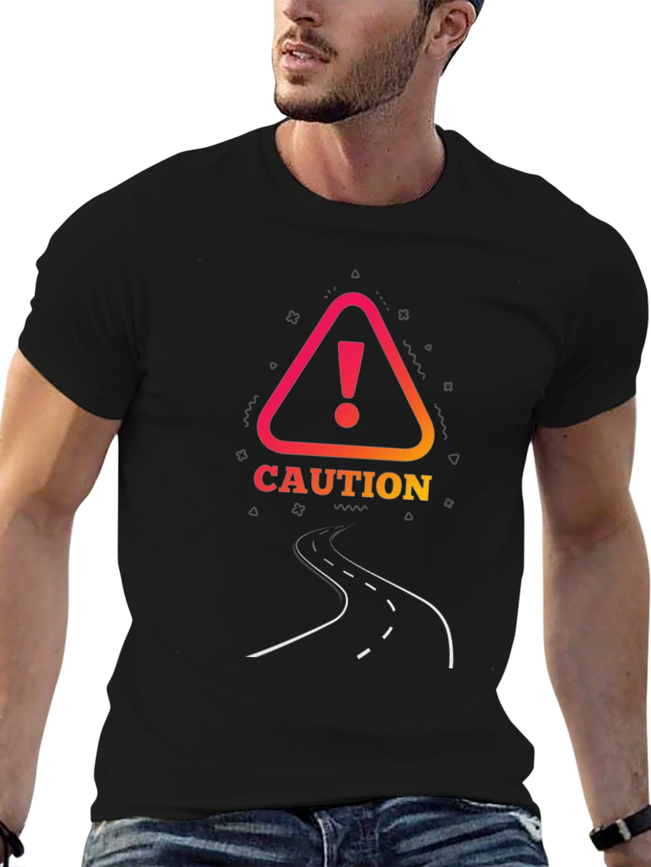 Caution Road Graphic Tee - Danger Ahead!