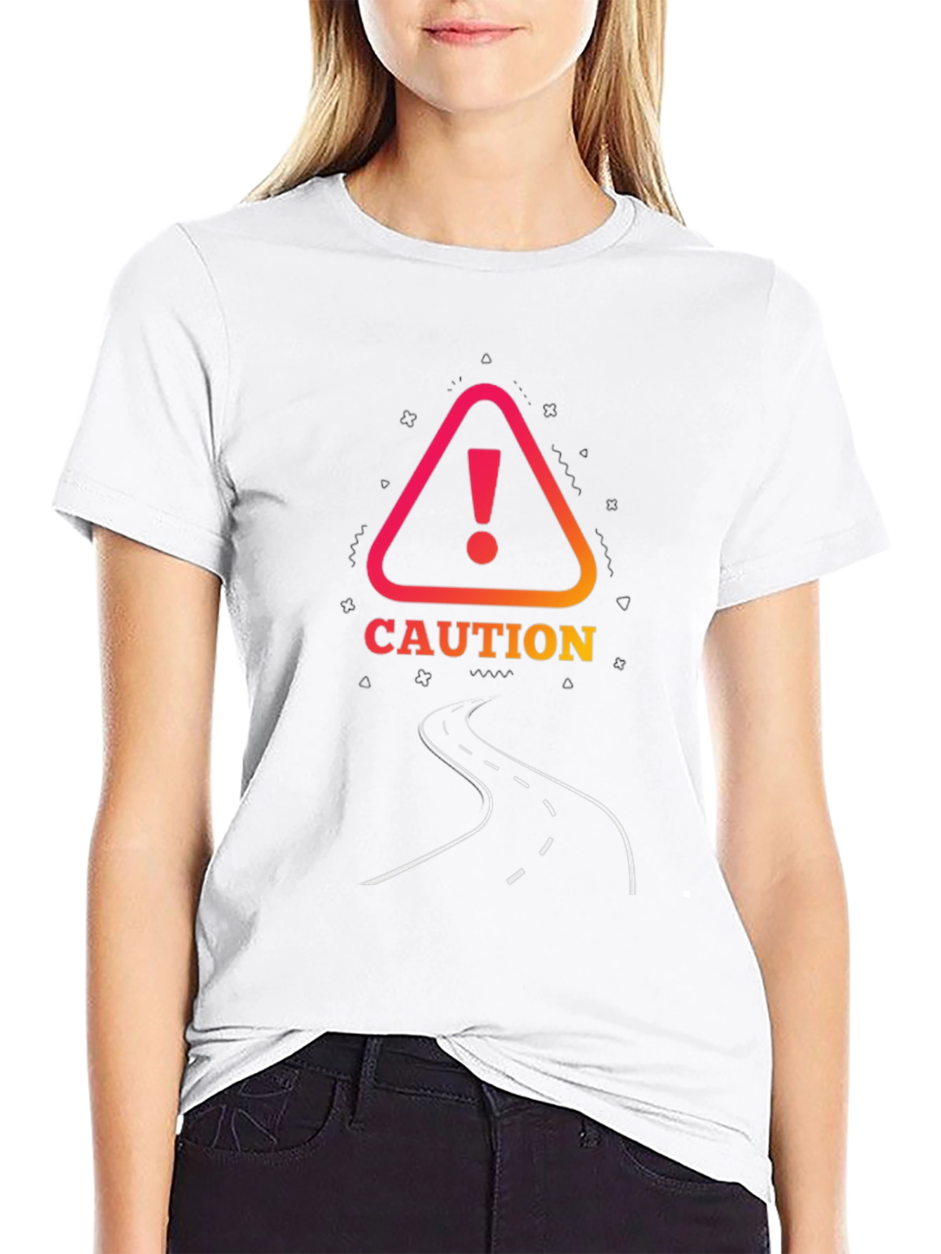 Caution Road Graphic Tee - Danger Ahead!