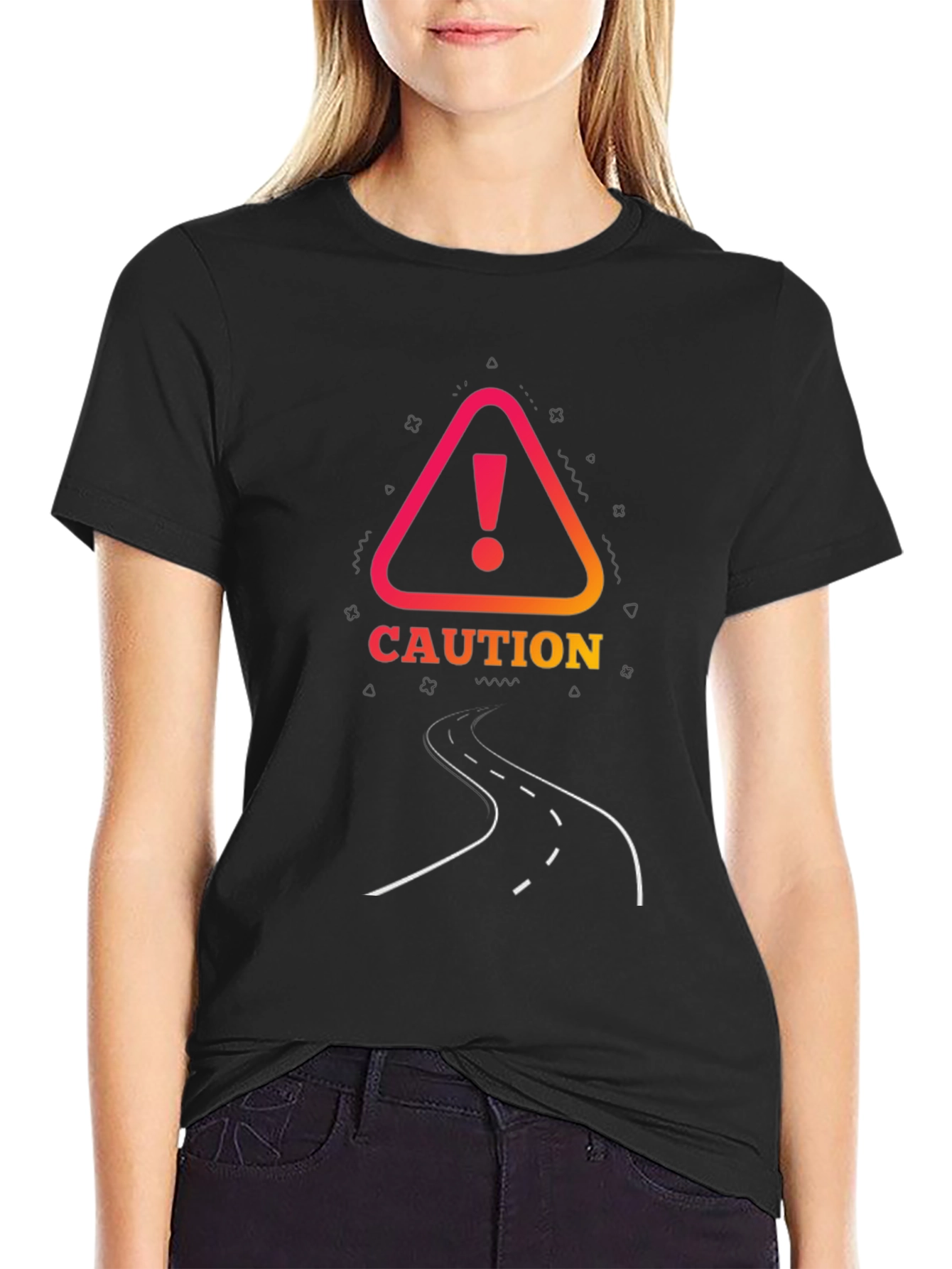 Caution Road Graphic Tee - Danger Ahead!