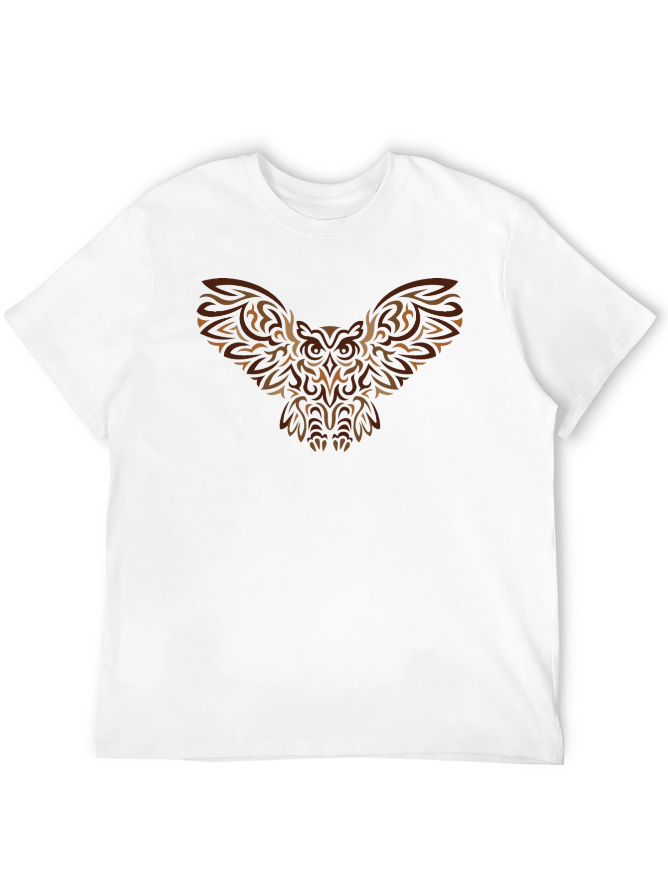 Tribal Owl Graphic Print Black T-Shirt