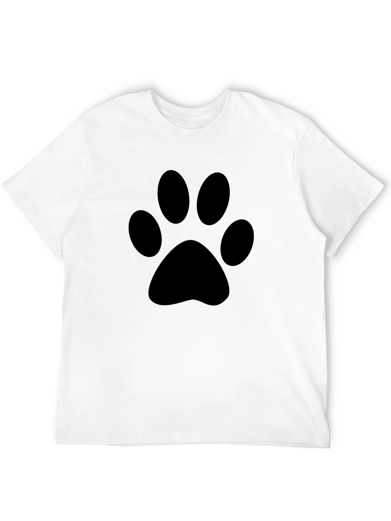 Black Paw Print Graphic Tee - Casual Comfort