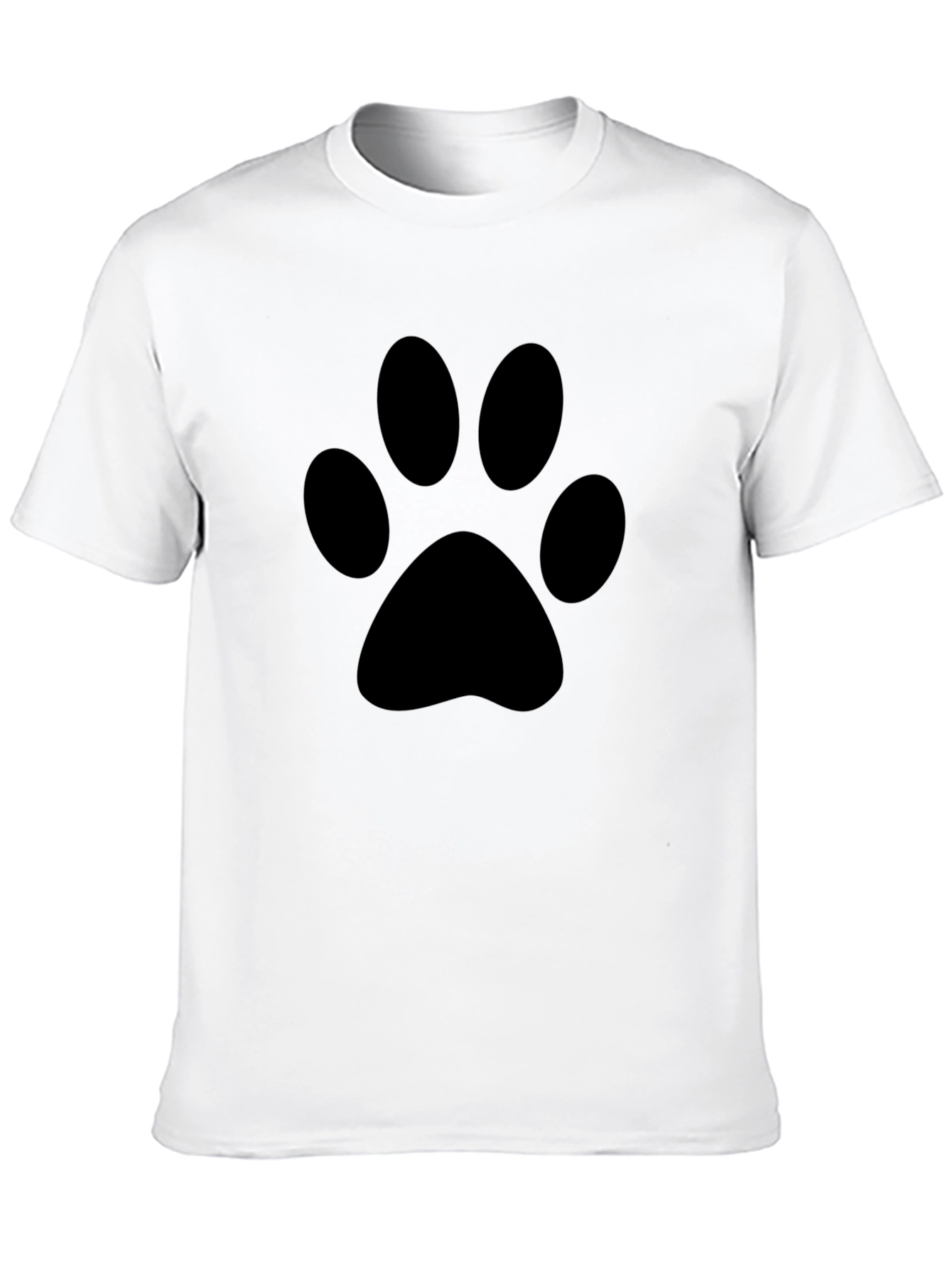 Black Paw Print Graphic Tee - Casual Comfort