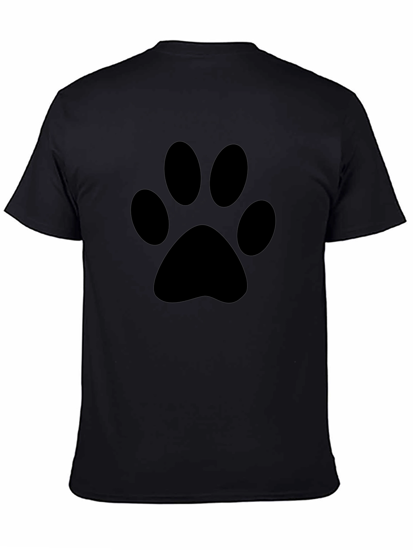 Black Paw Print Graphic Tee - Casual Comfort