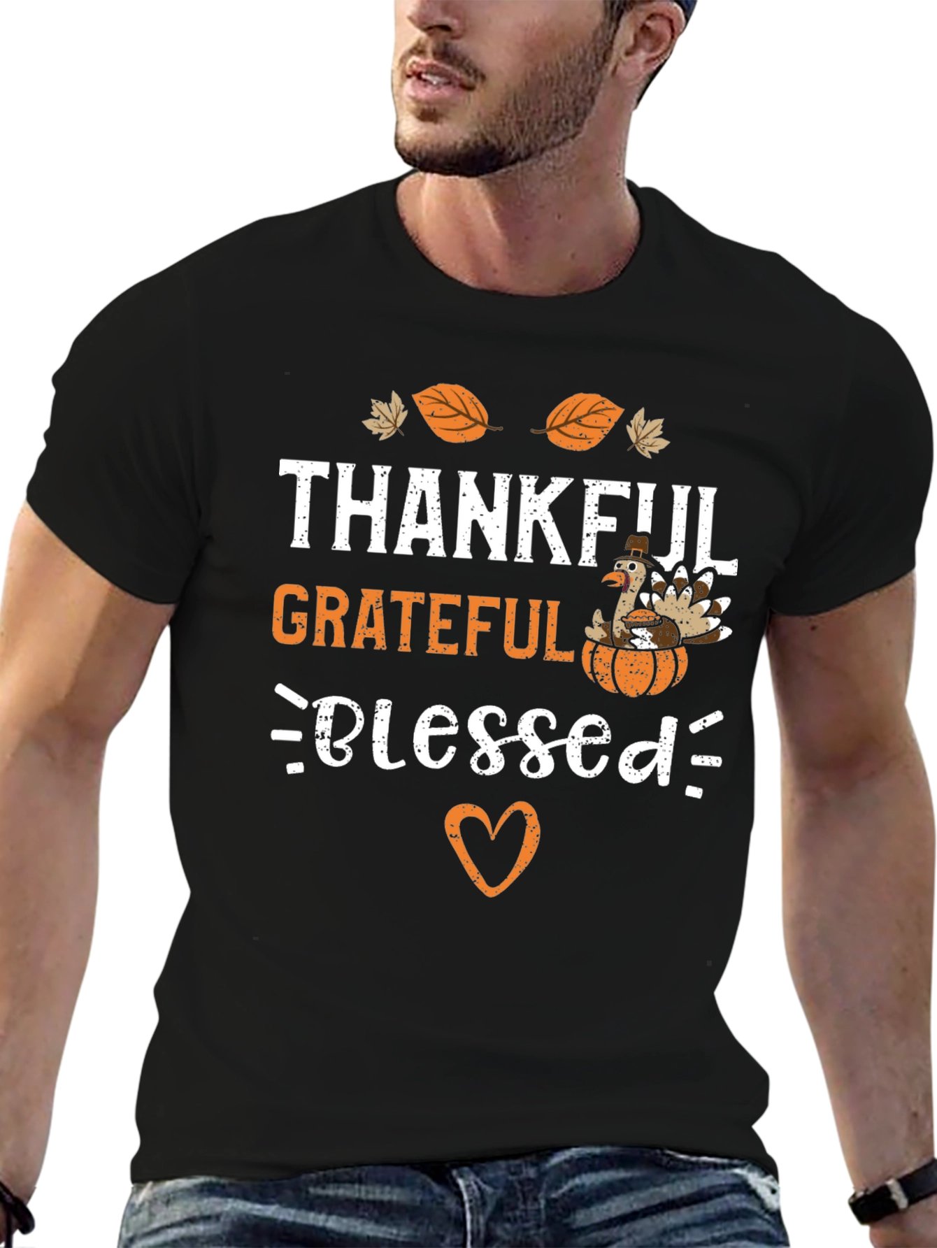 Thankful Grateful Blessed Thanksgiving T-Shirt