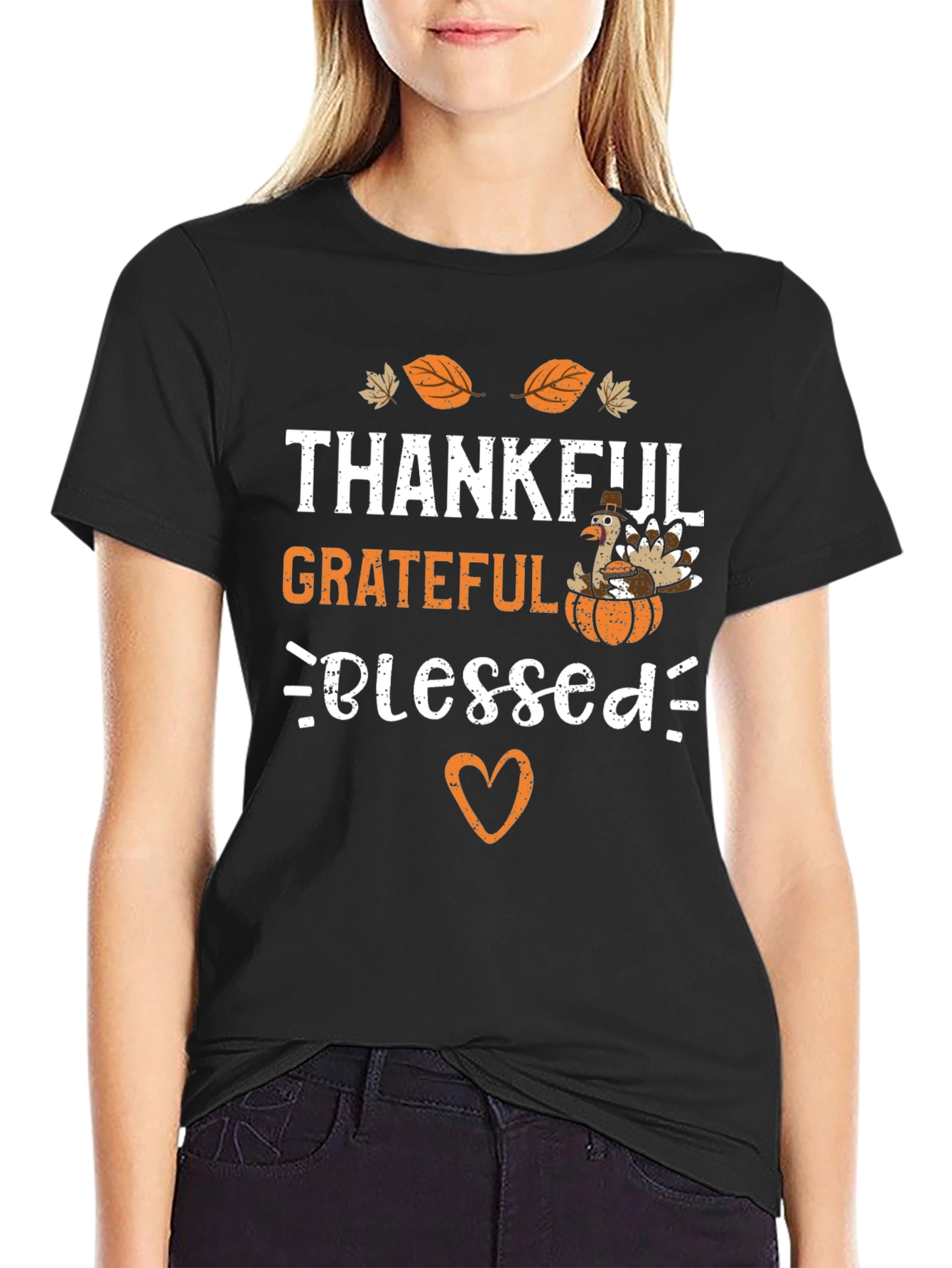 Thankful Grateful Blessed Thanksgiving T-Shirt