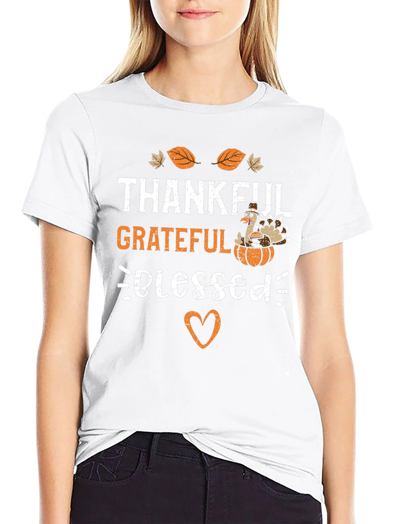 Thankful Grateful Blessed Thanksgiving T-Shirt