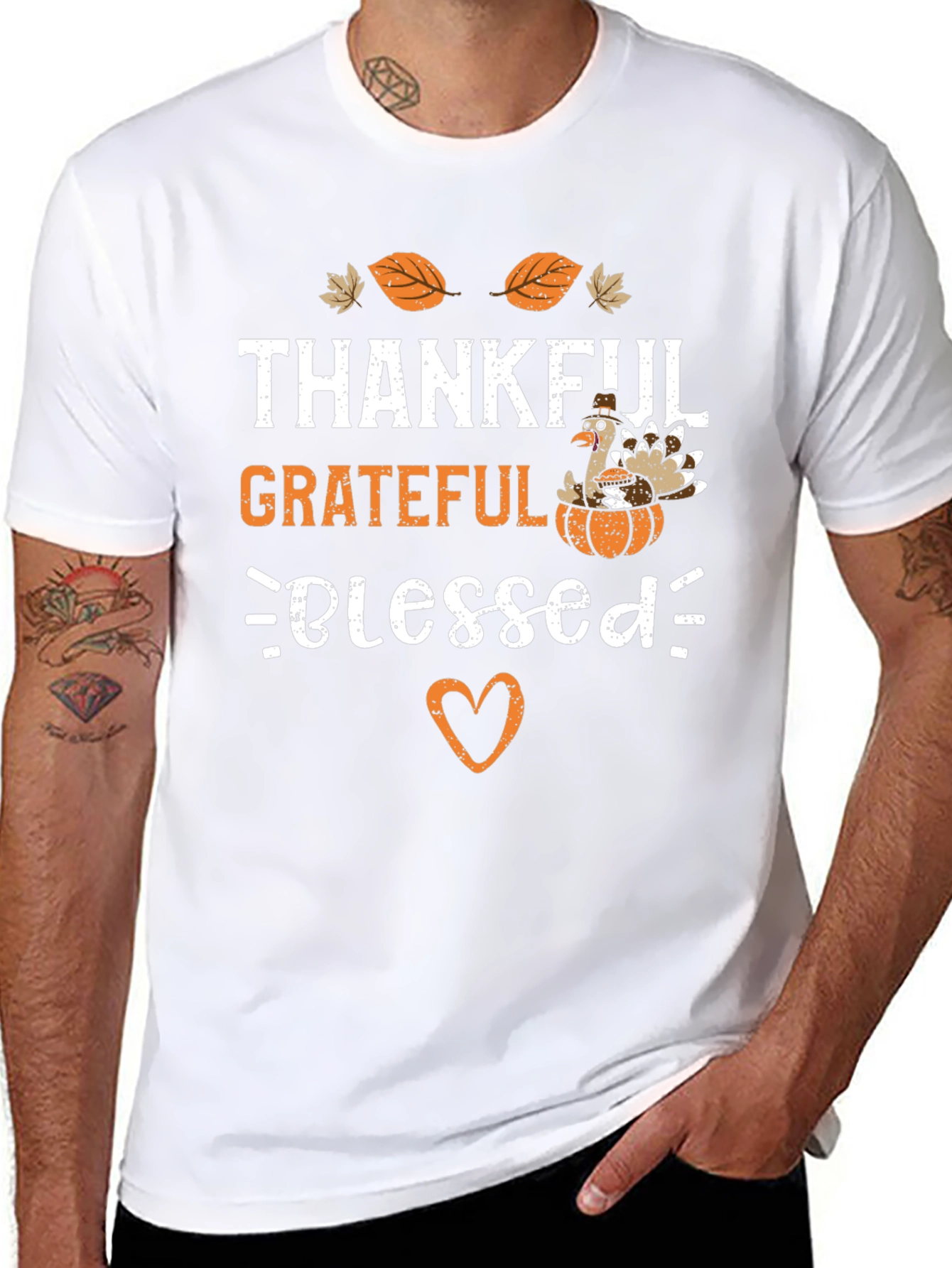Thankful Grateful Blessed Thanksgiving T-Shirt