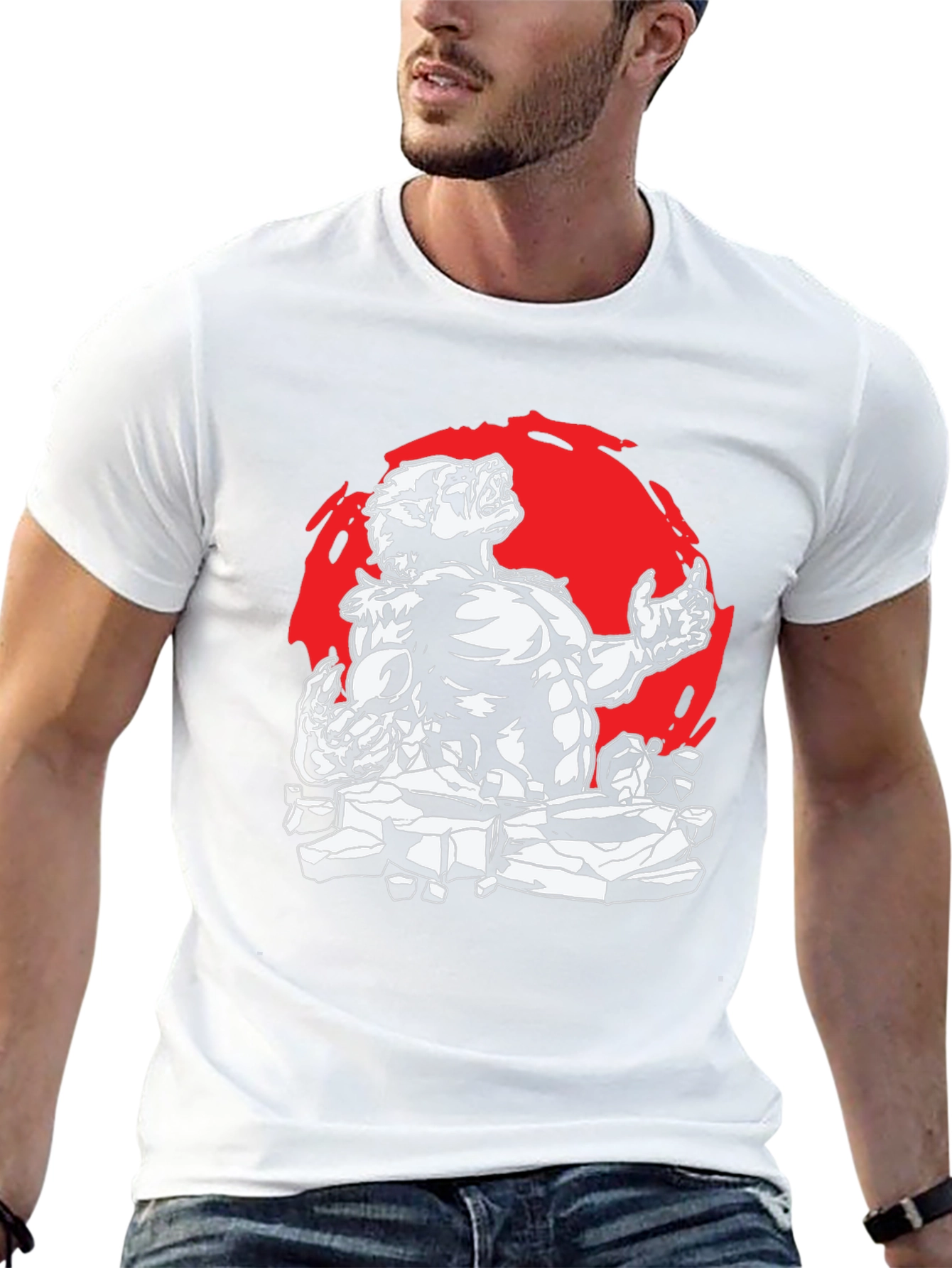 Werewolf Graphic Tee - Black Cotton Shirt