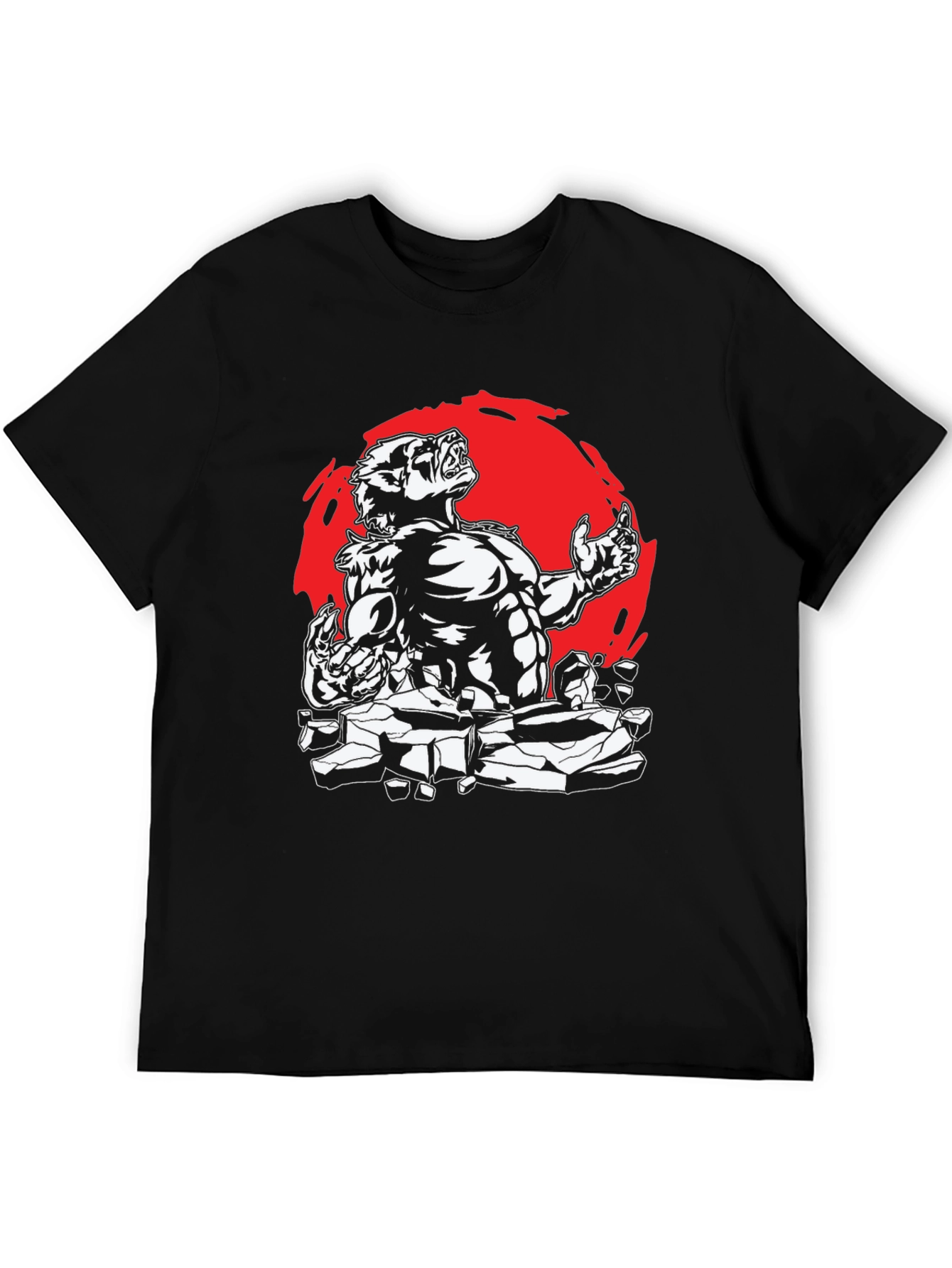 Werewolf Graphic Tee - Black Cotton Shirt