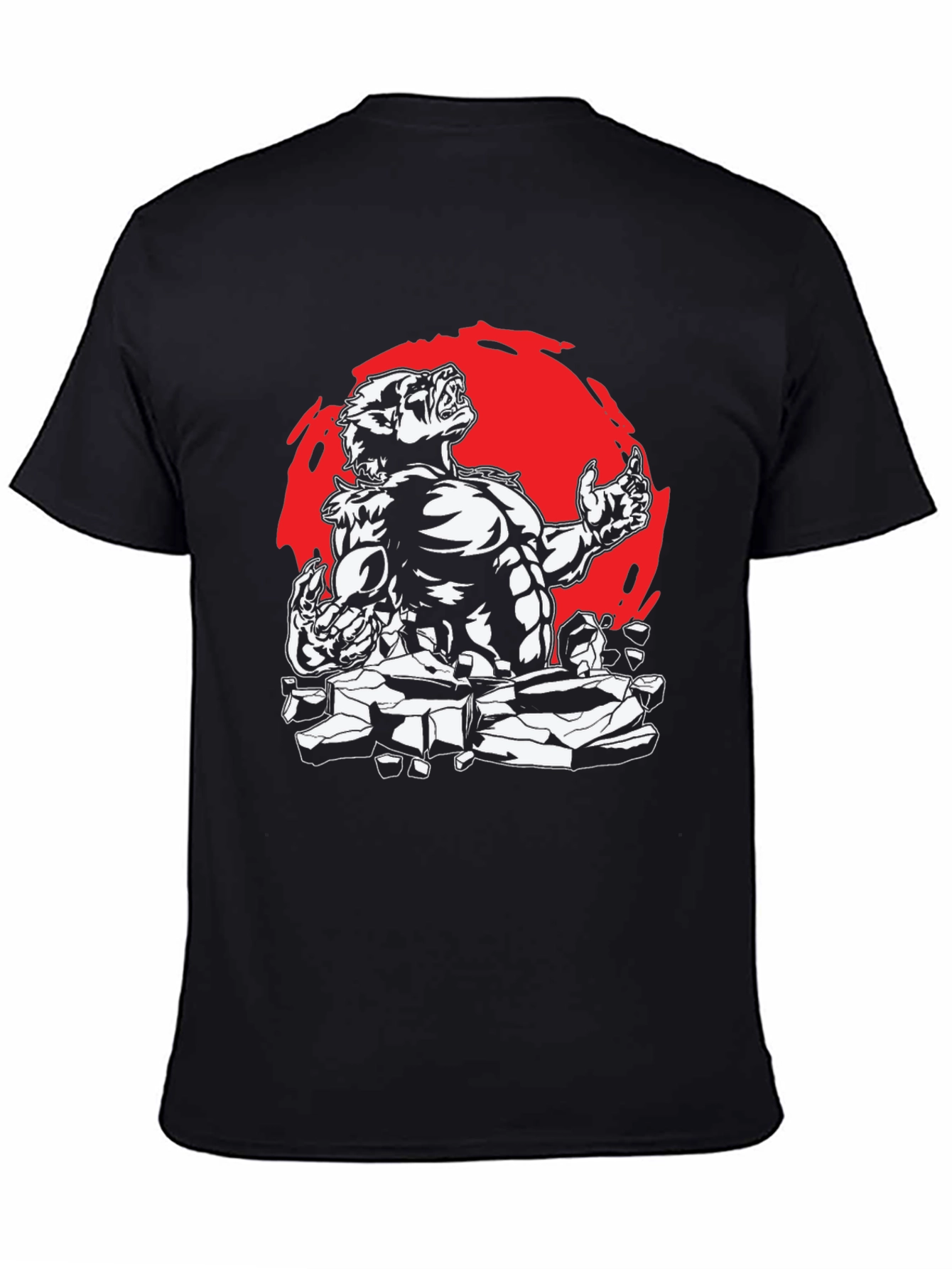 Werewolf Graphic Tee - Black Cotton Shirt