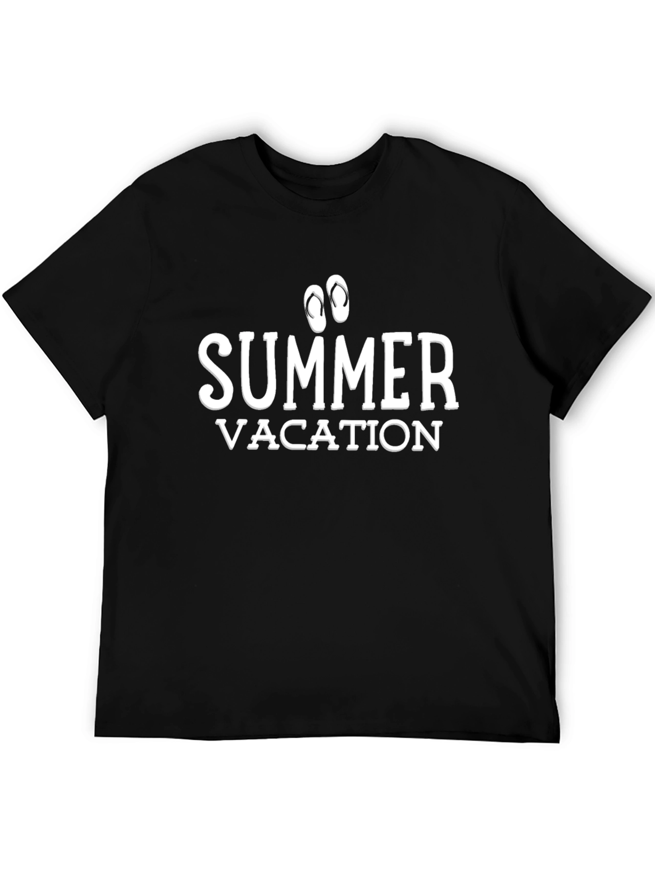 Summer Vacation Black Graphic T-Shirt