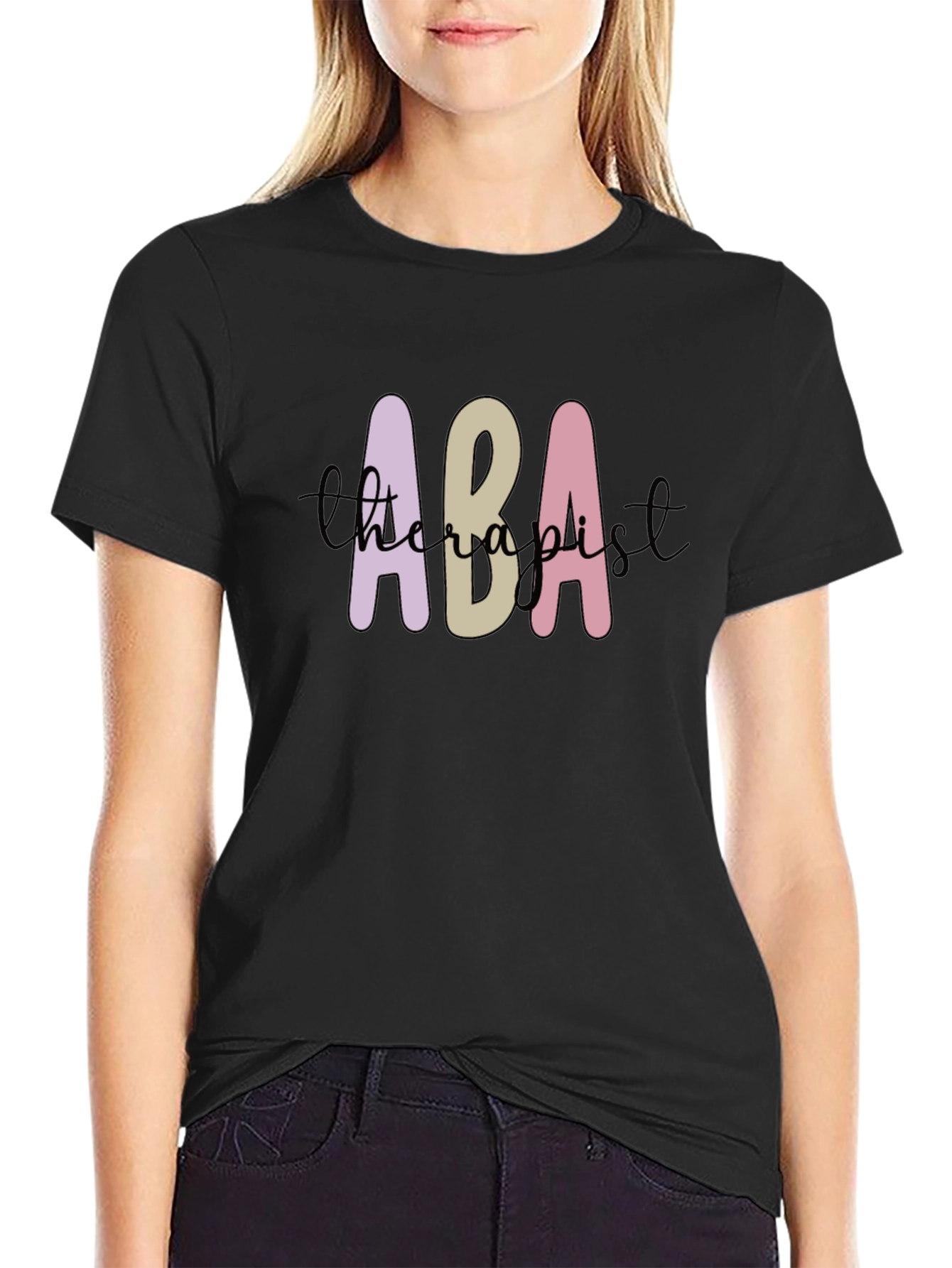 ABA Therapist Graphic T-Shirt - Black Cotton Tee