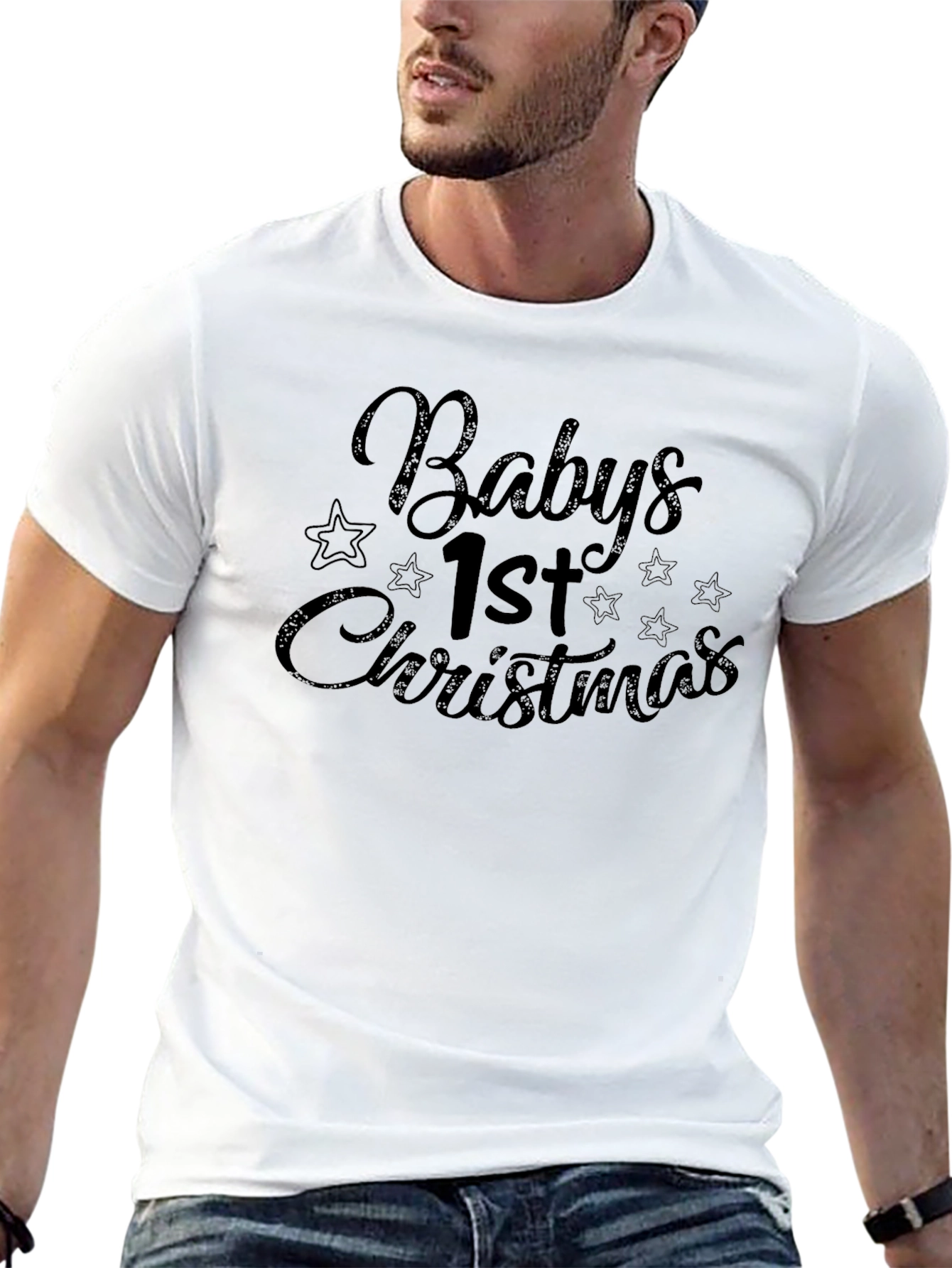 Babys 1st Christmas Black Graphic Tee