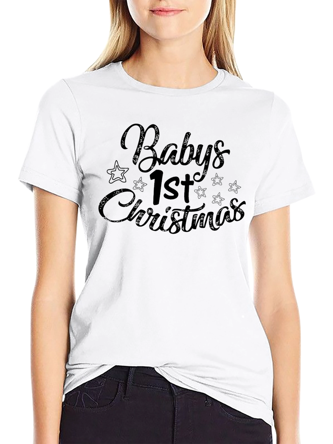 Babys 1st Christmas Black Graphic Tee