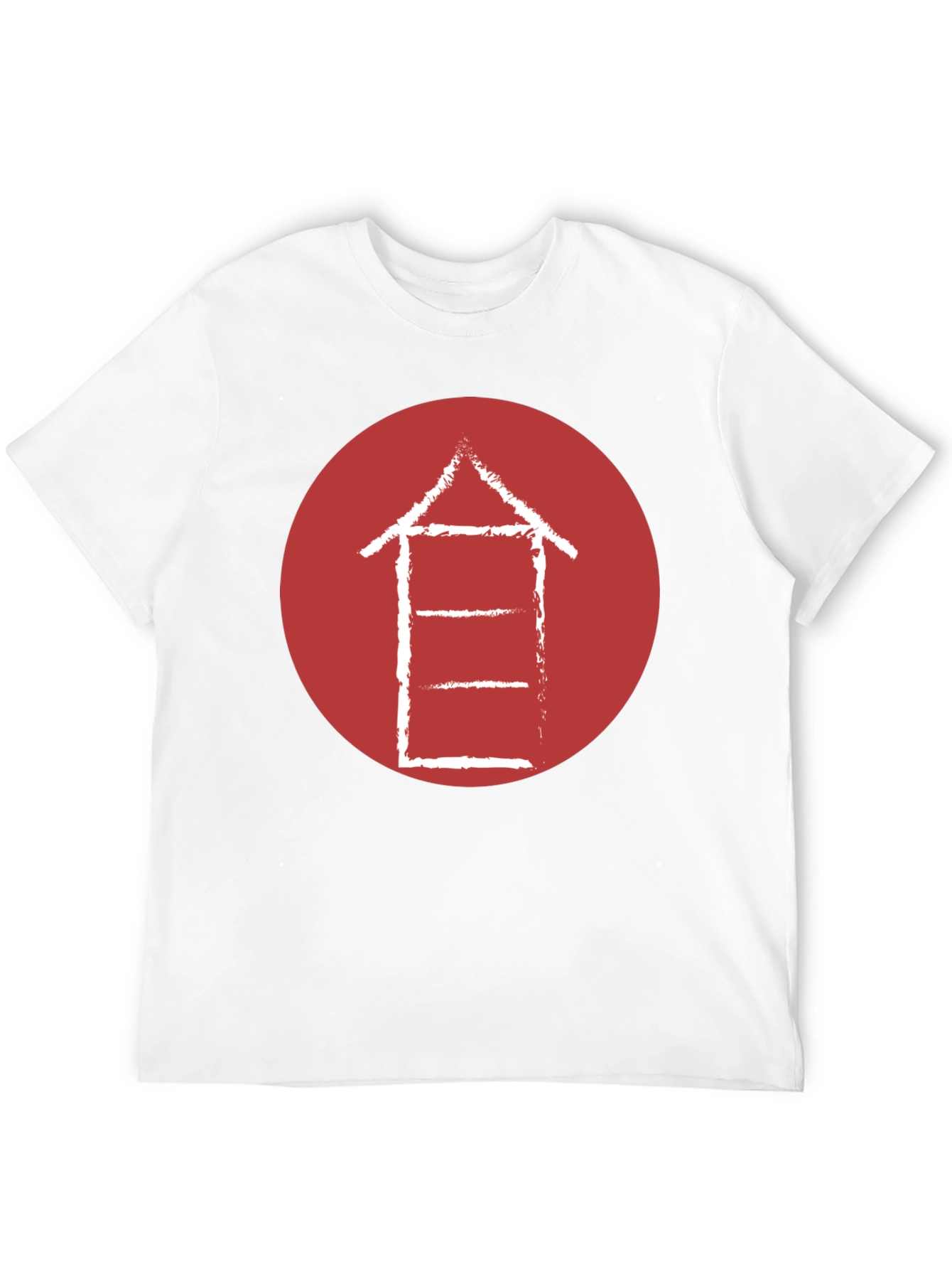 Abstract Graphic Tee - Red Circle on Black