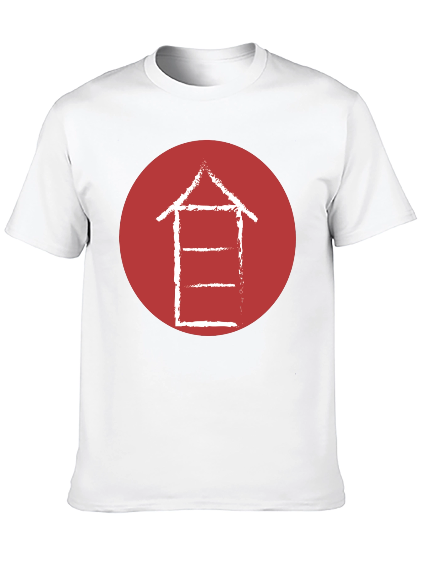 Abstract Graphic Tee - Red Circle on Black