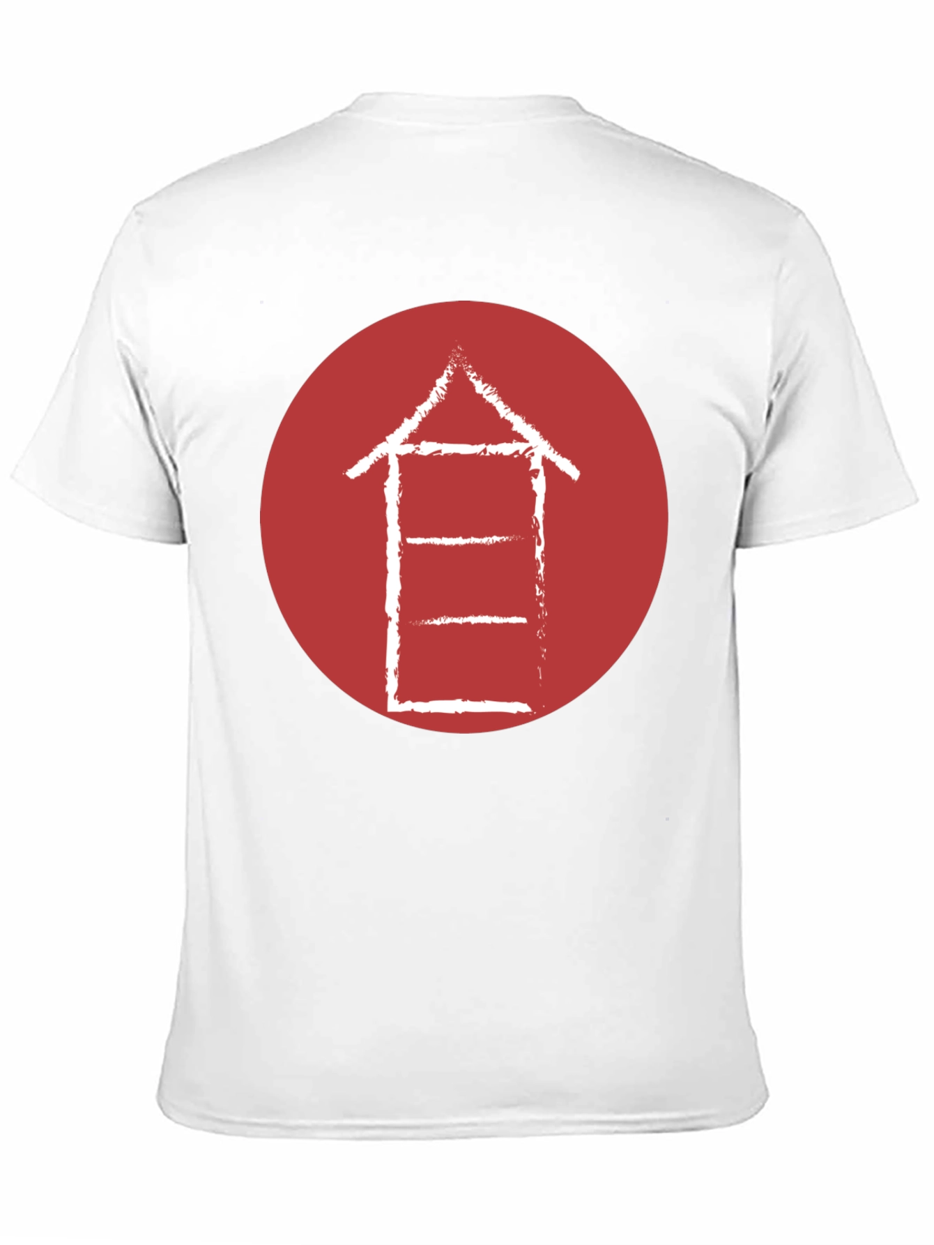 Abstract Graphic Tee - Red Circle on Black