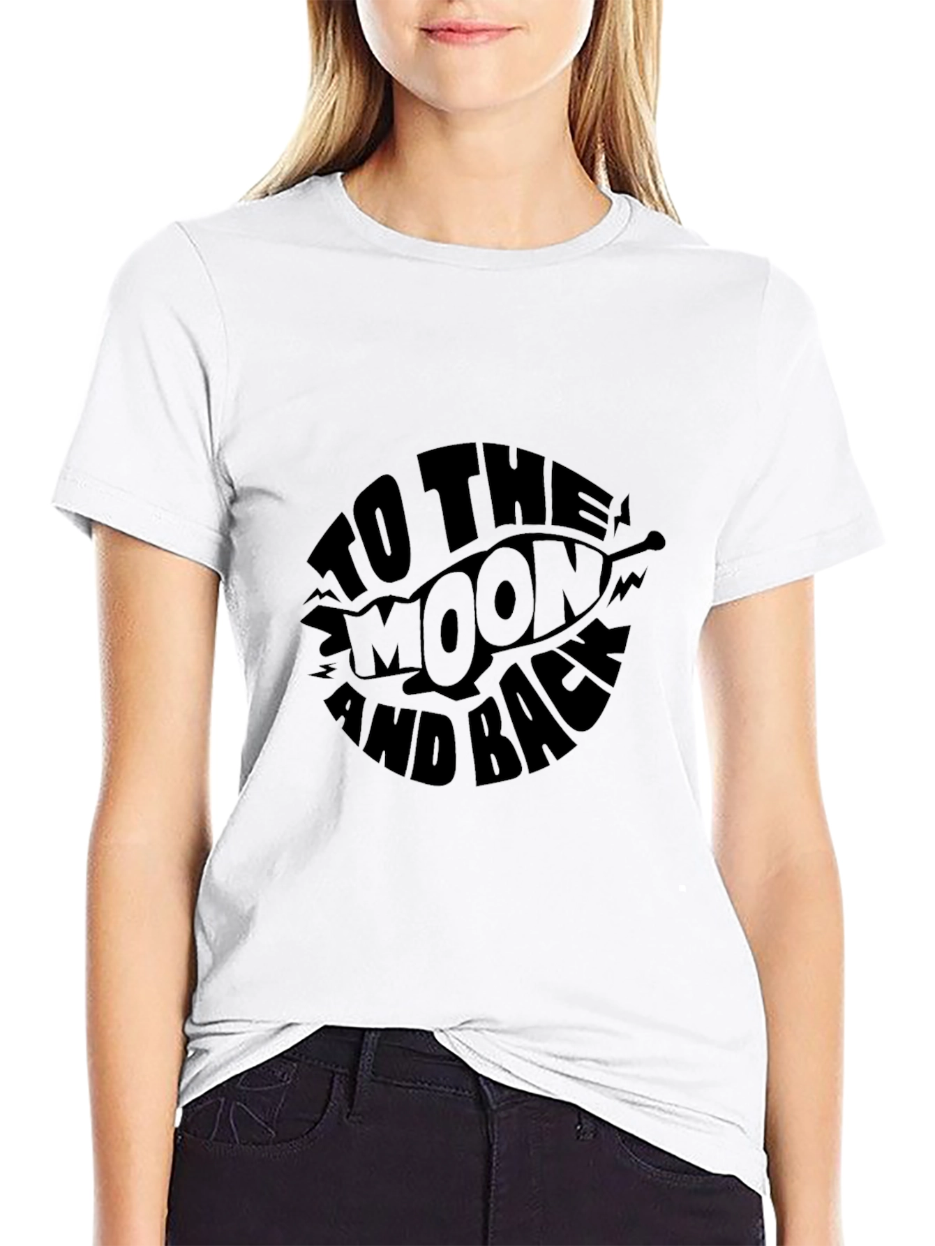 To the Moon and Back Graphic Tee - Black