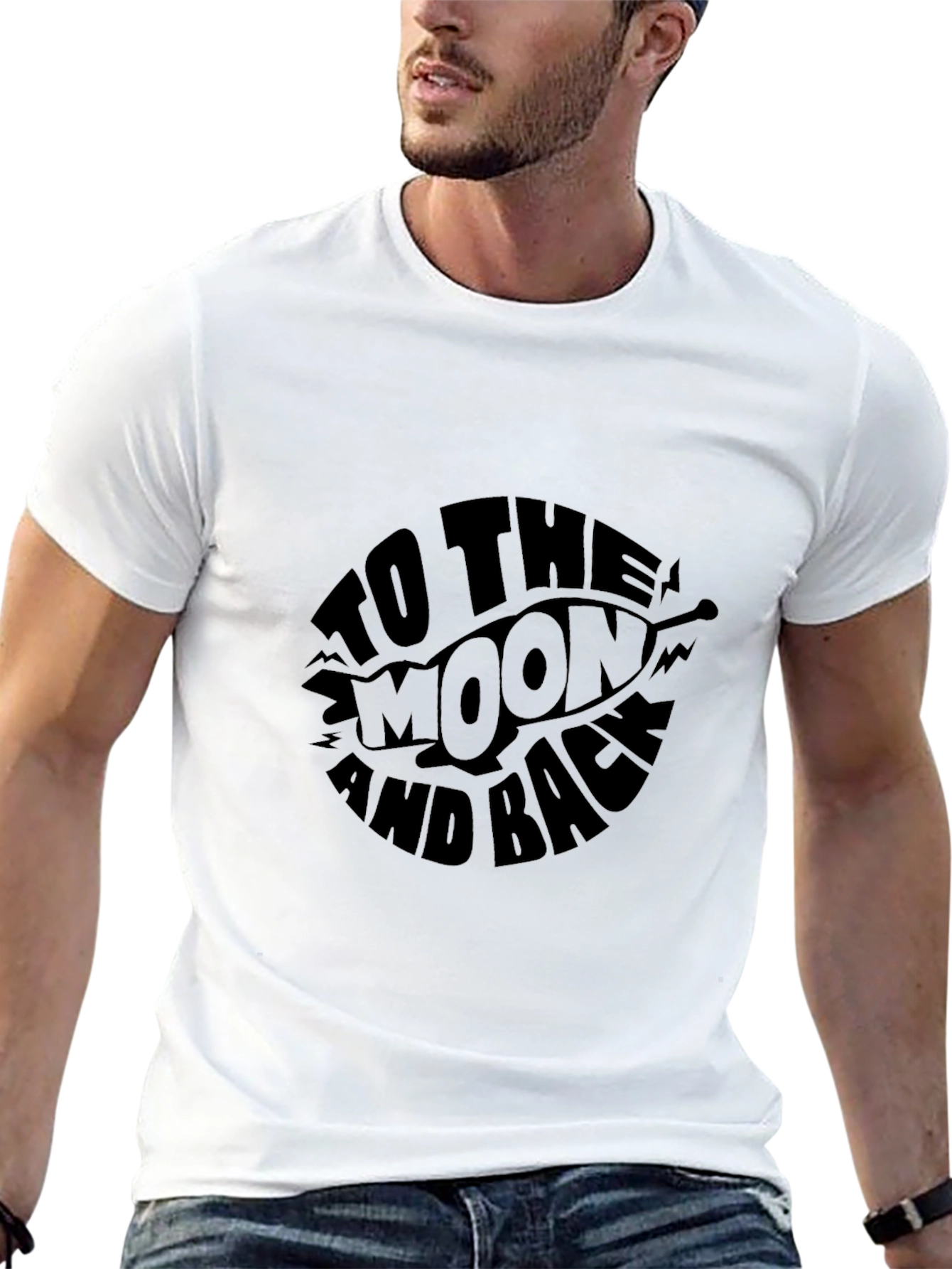 To the Moon and Back Graphic Tee - Black