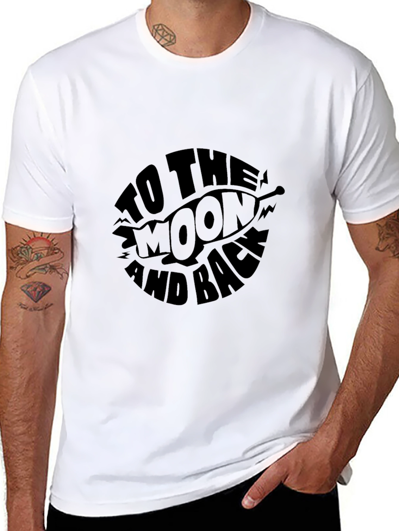 To the Moon and Back Graphic Tee - Black