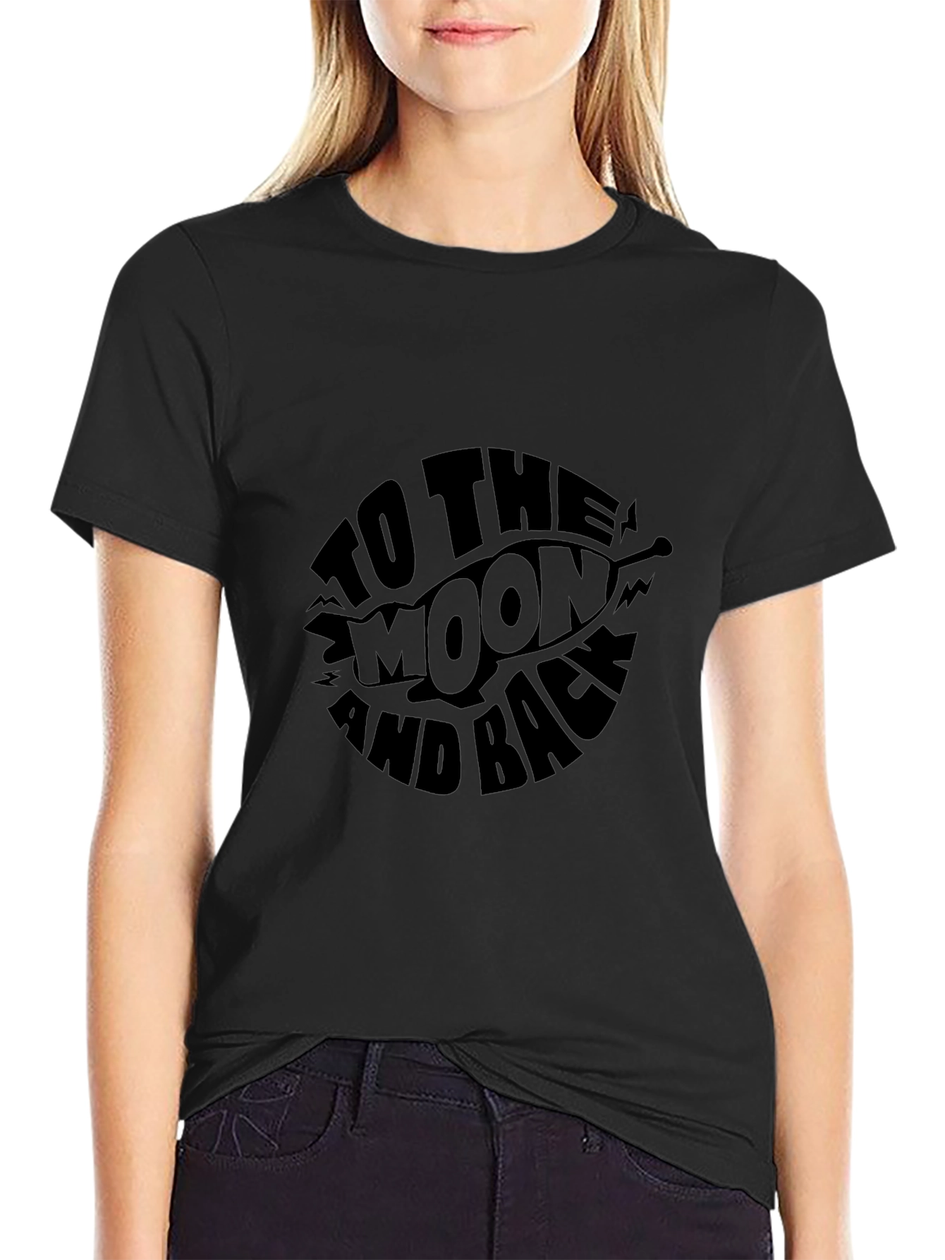 To the Moon and Back Graphic Tee - Black