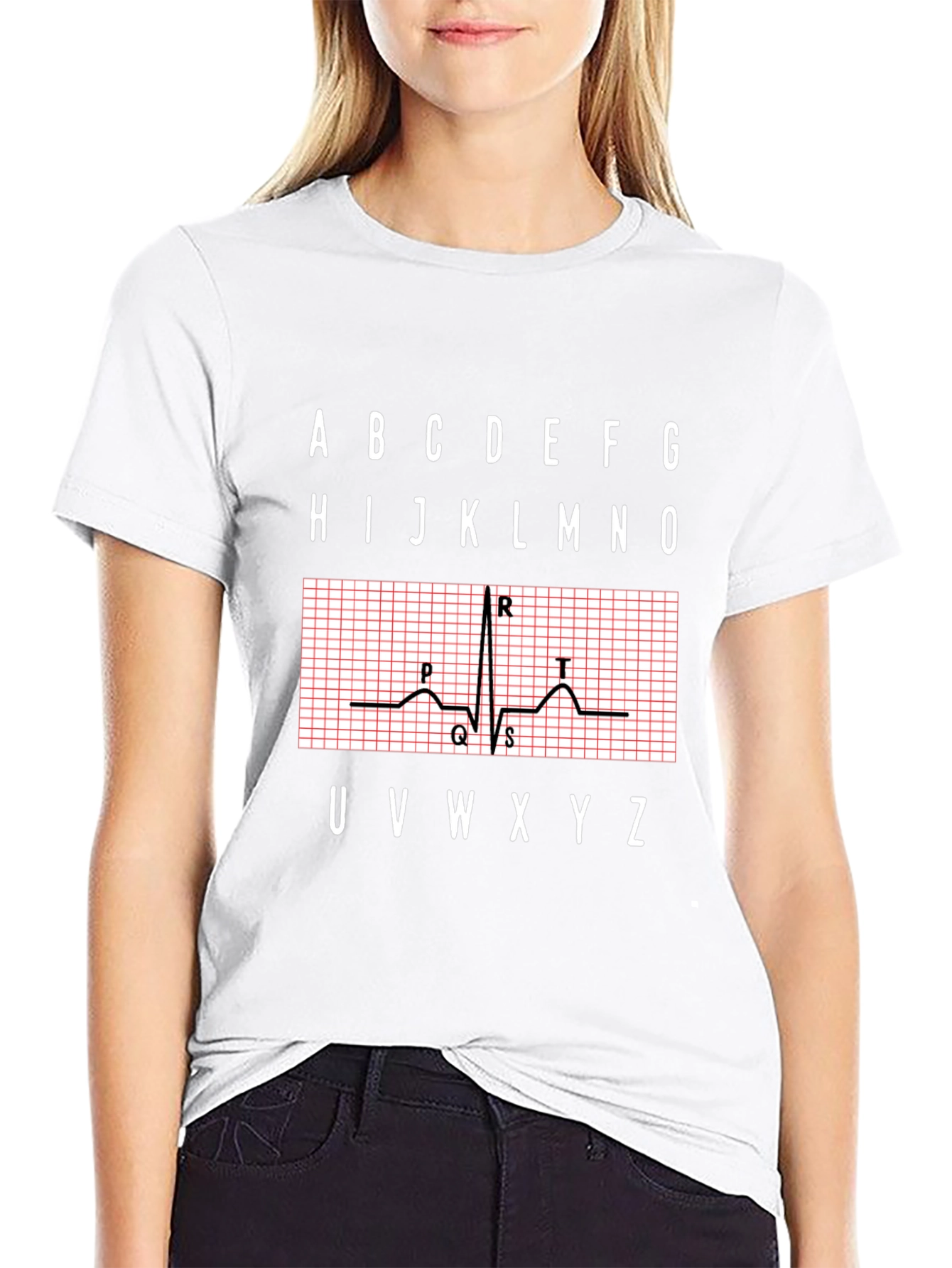 ECG Alphabet Shirt - Medical Heartbeat Tee