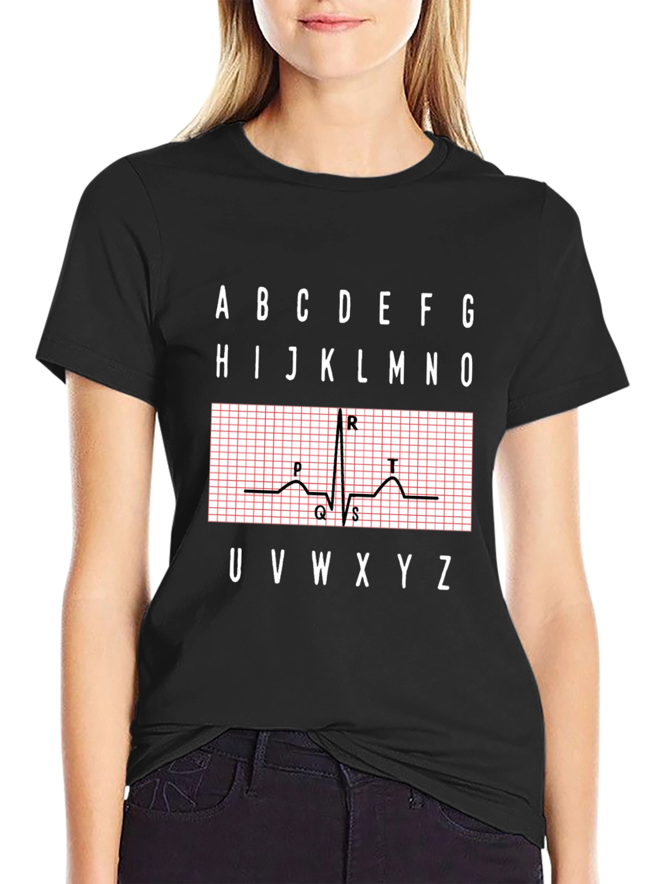 ECG Alphabet Shirt - Medical Heartbeat Tee