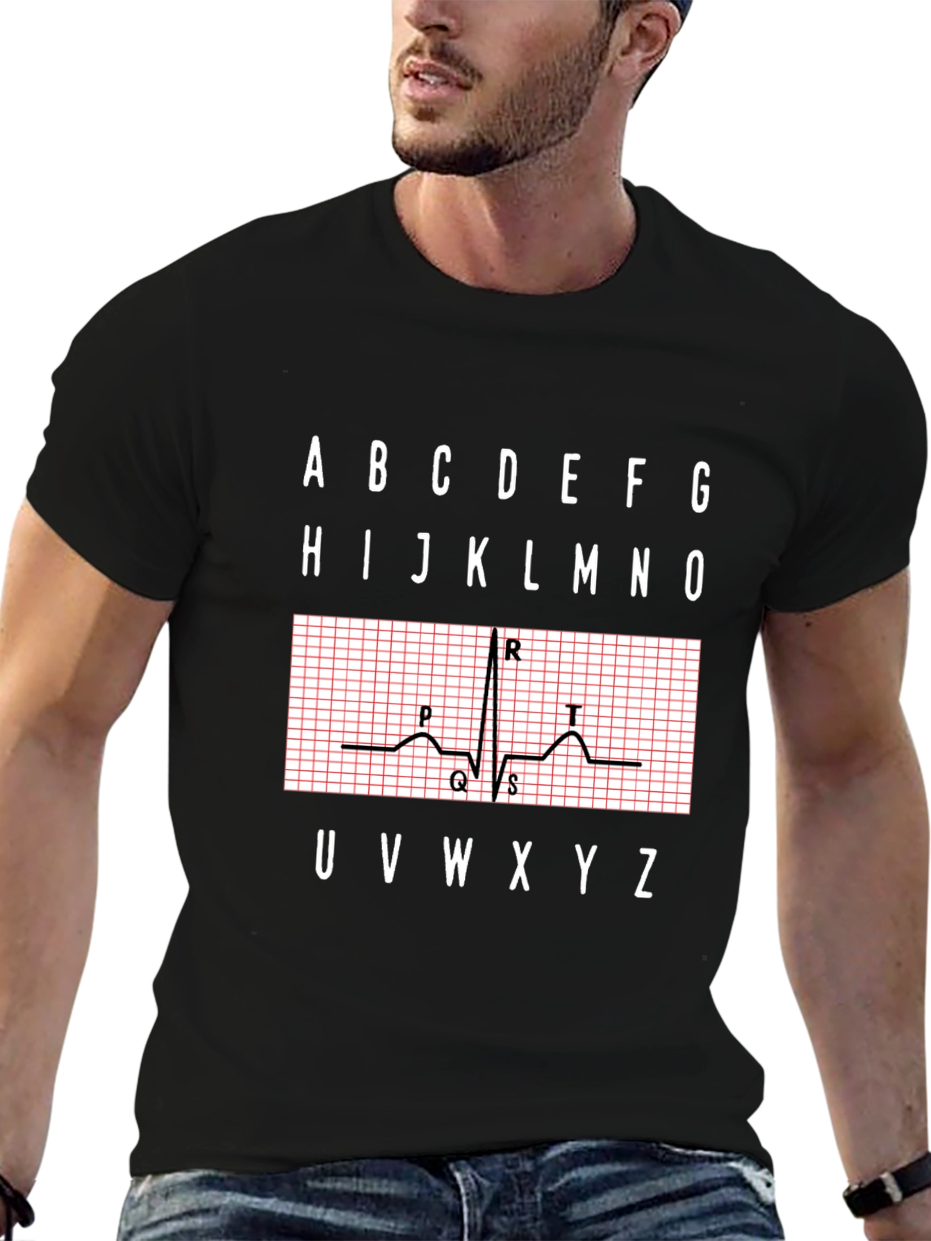 ECG Alphabet Shirt - Medical Heartbeat Tee