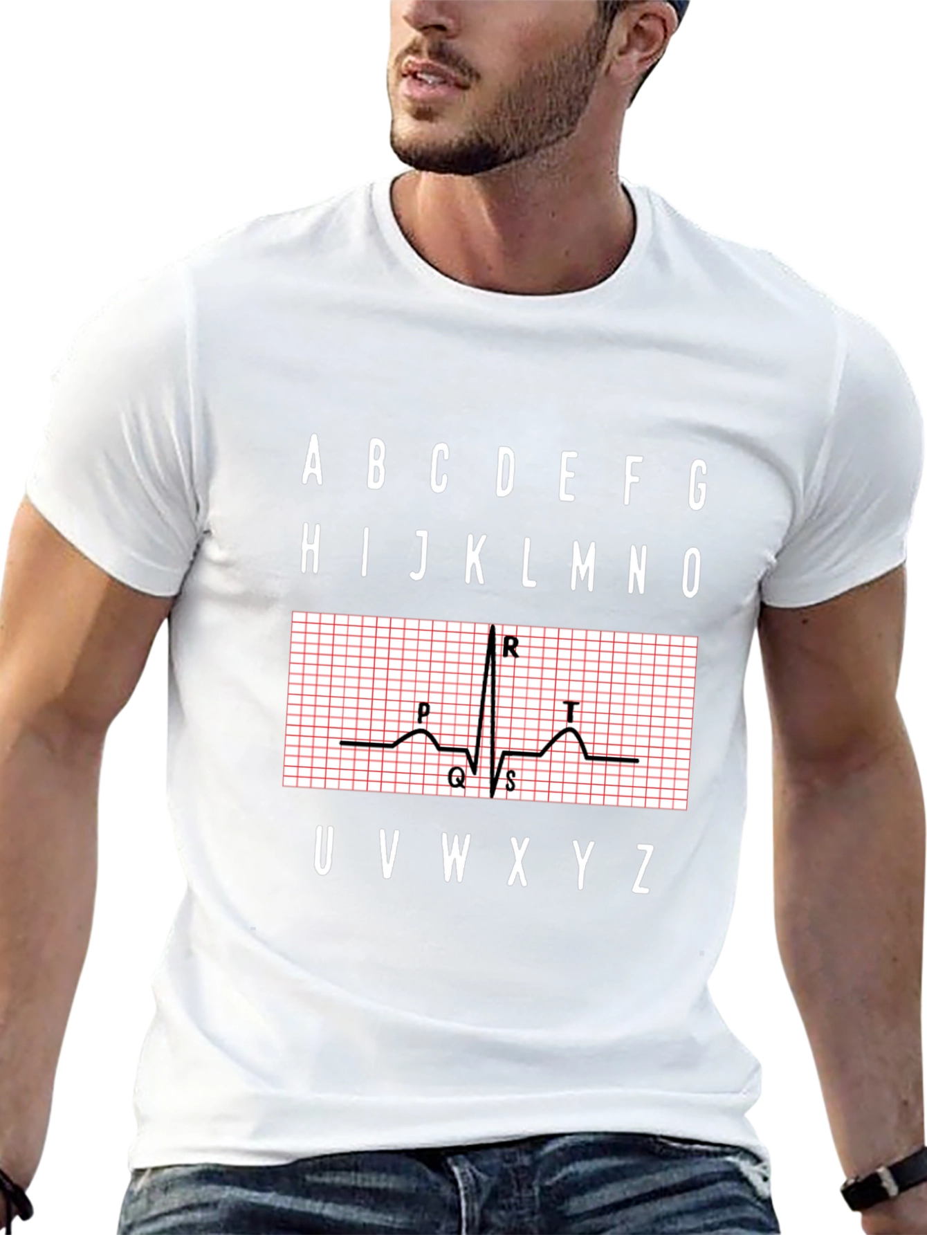 ECG Alphabet Shirt - Medical Heartbeat Tee