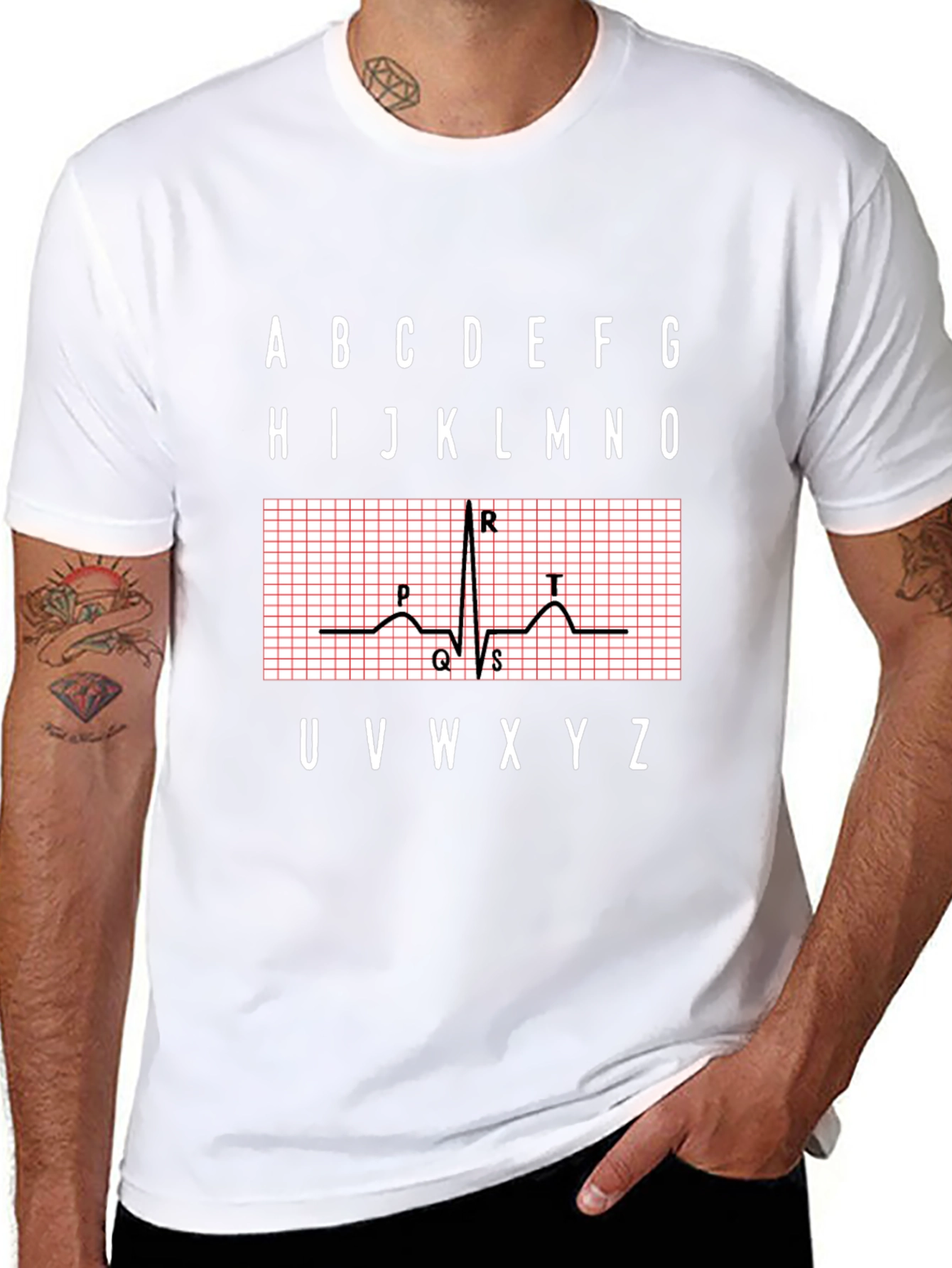 ECG Alphabet Shirt - Medical Heartbeat Tee